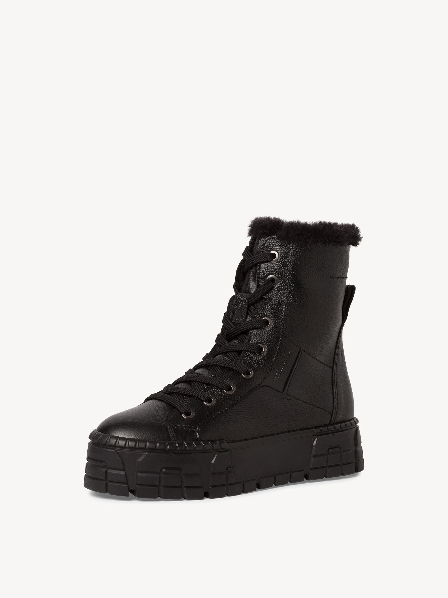 Leather Bootie - Black Warm Lining