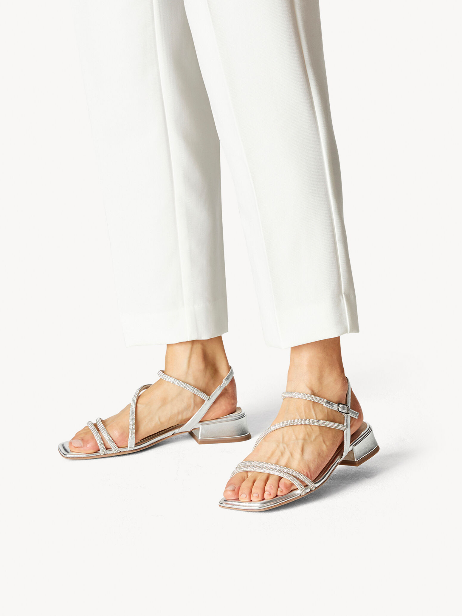 Heeled Sandal - Metallic