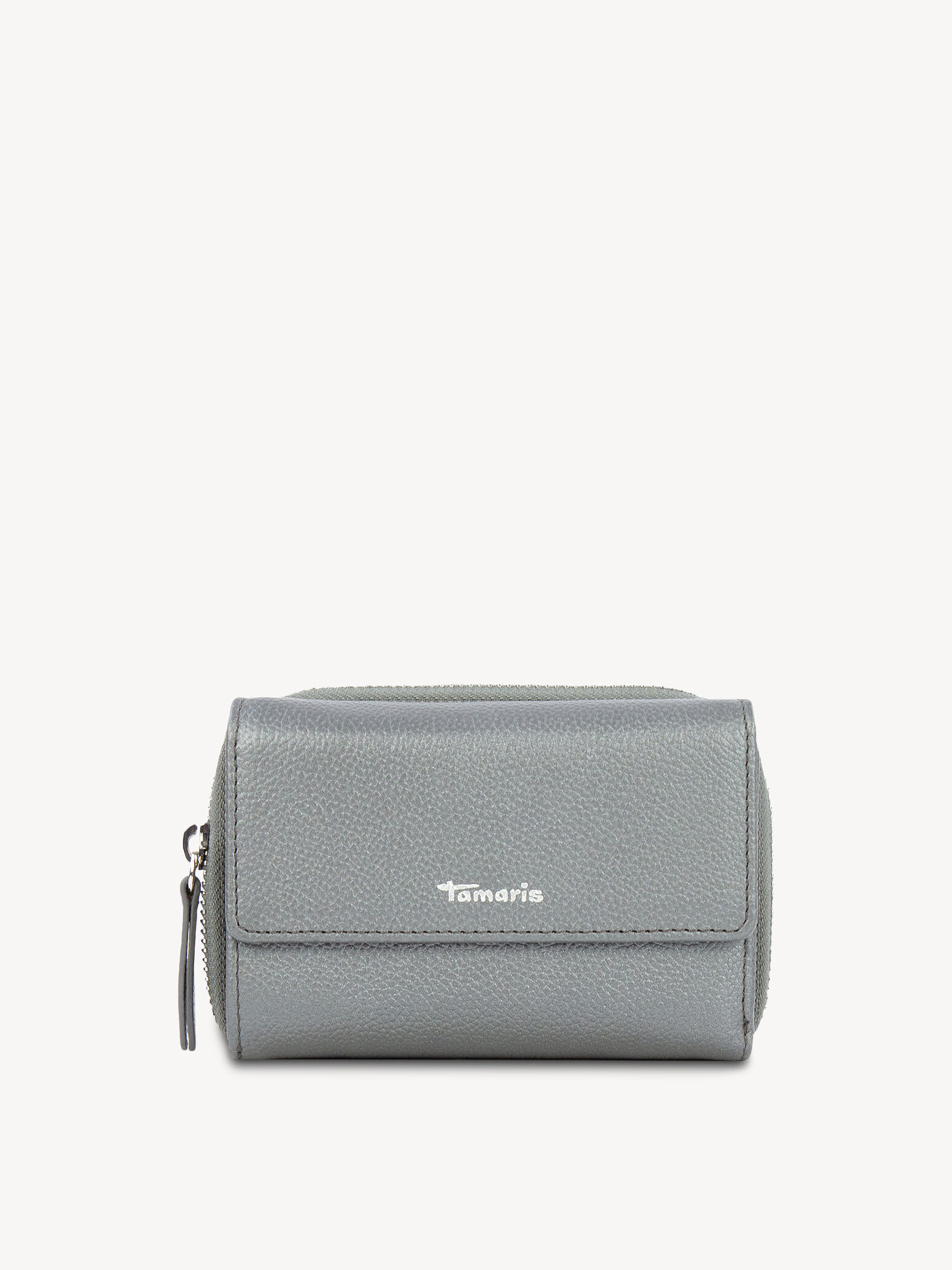 Leather Wallet - Silver