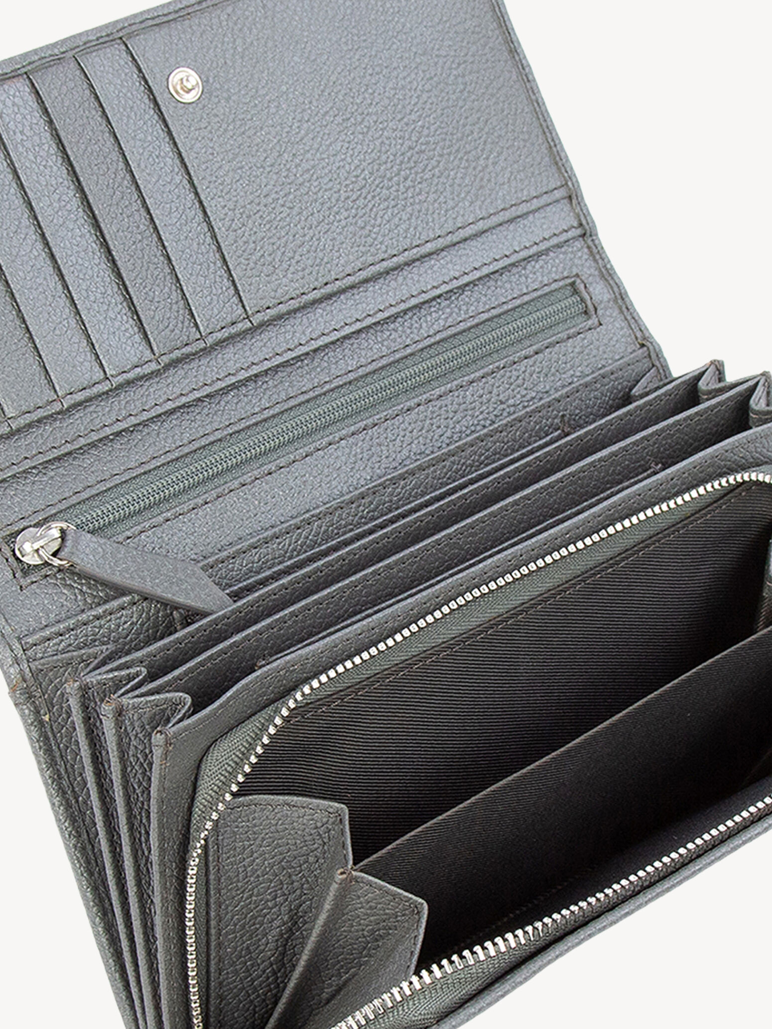Leather Wallet - Silver