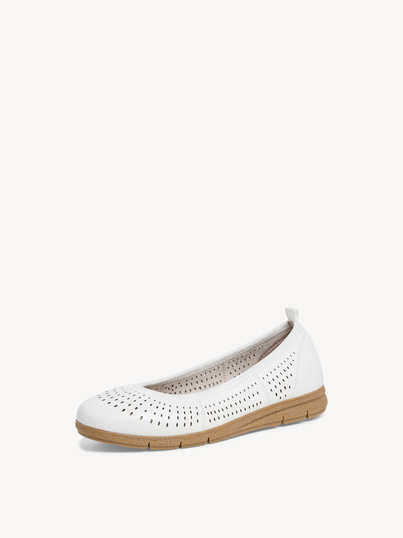 Leather Ballerina - White