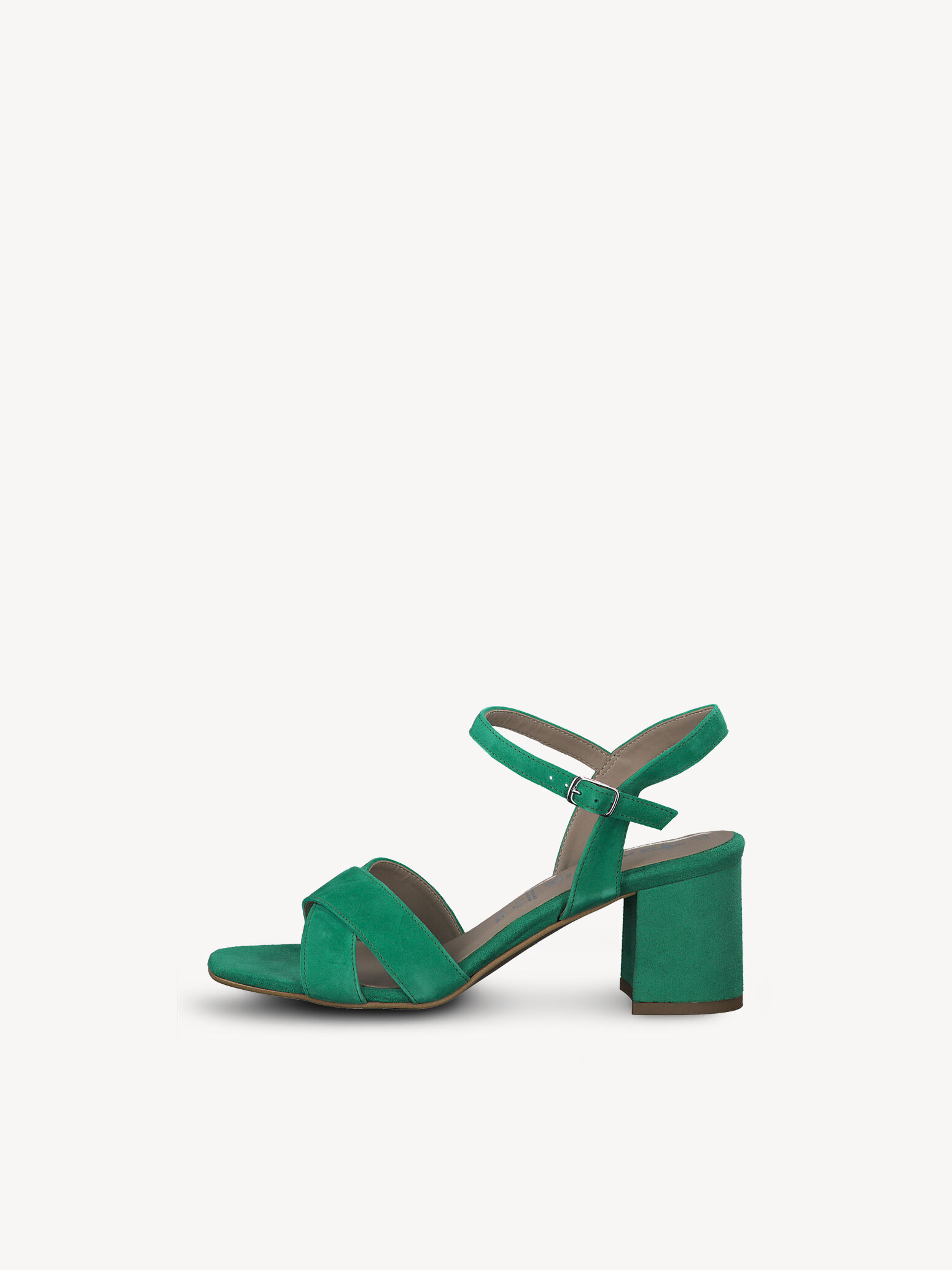 Leather Heeled Sandal - Green