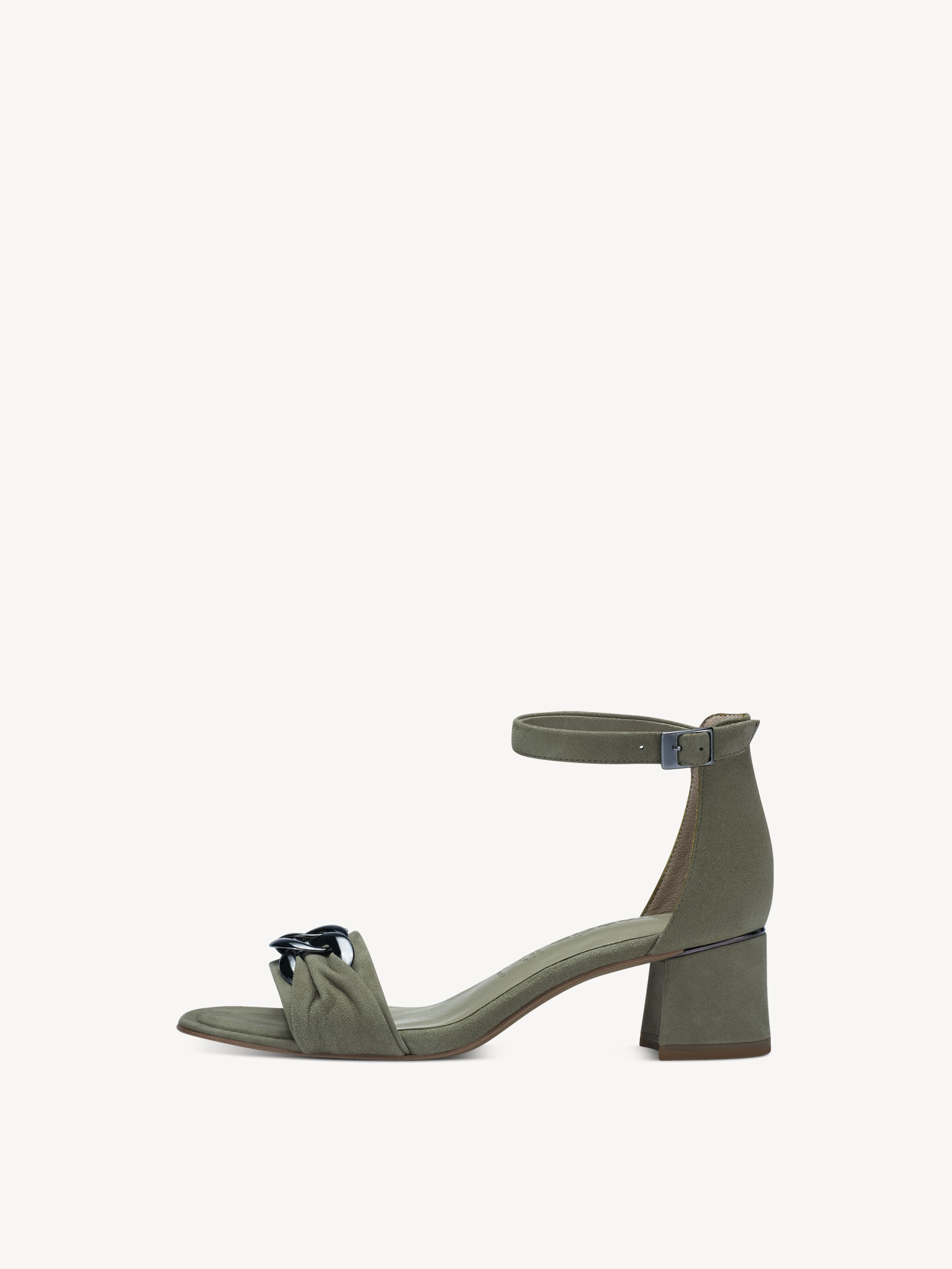 Leather Heeled Sandal - Green