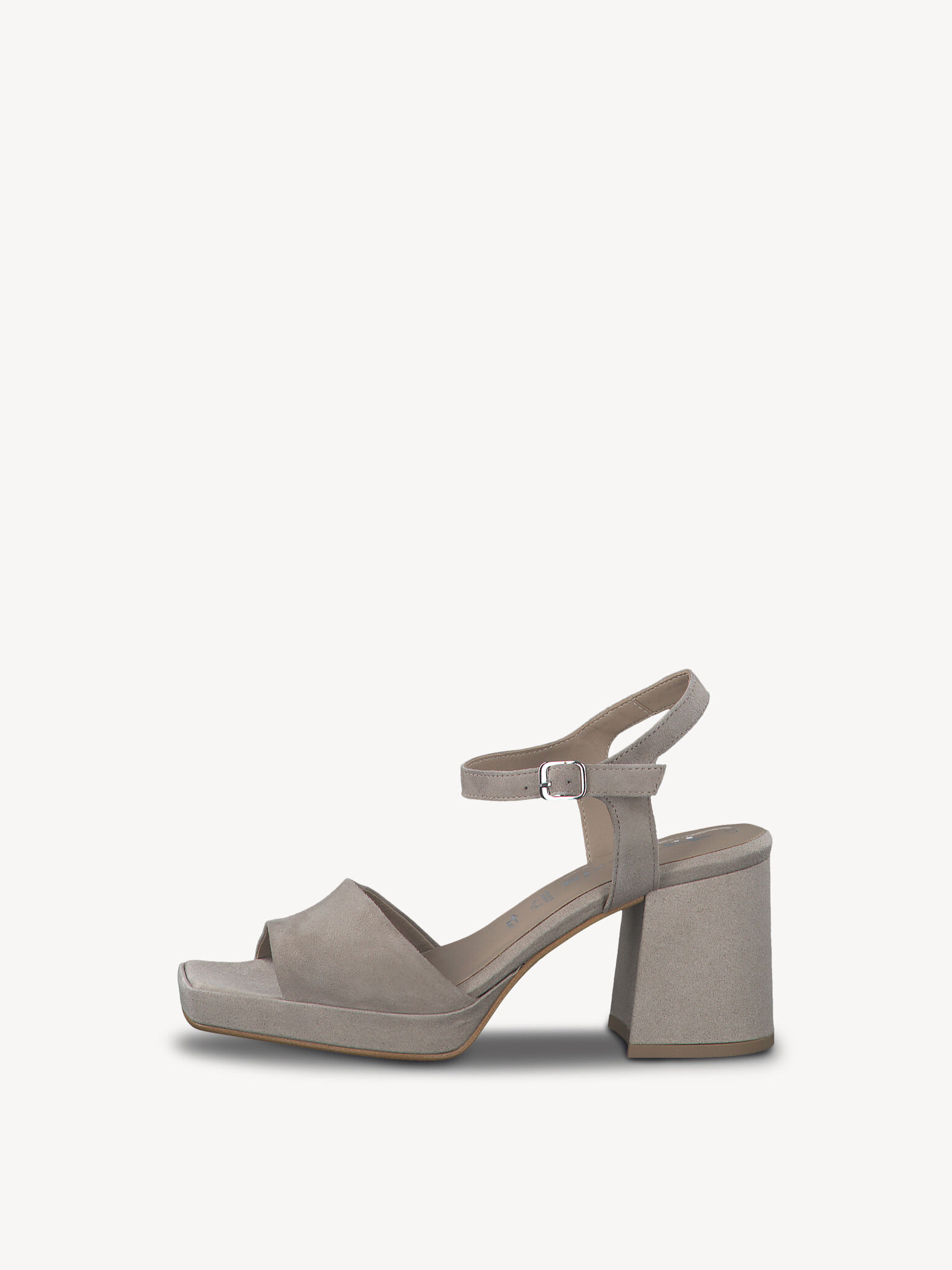 Leather Heeled Sandal - Beige