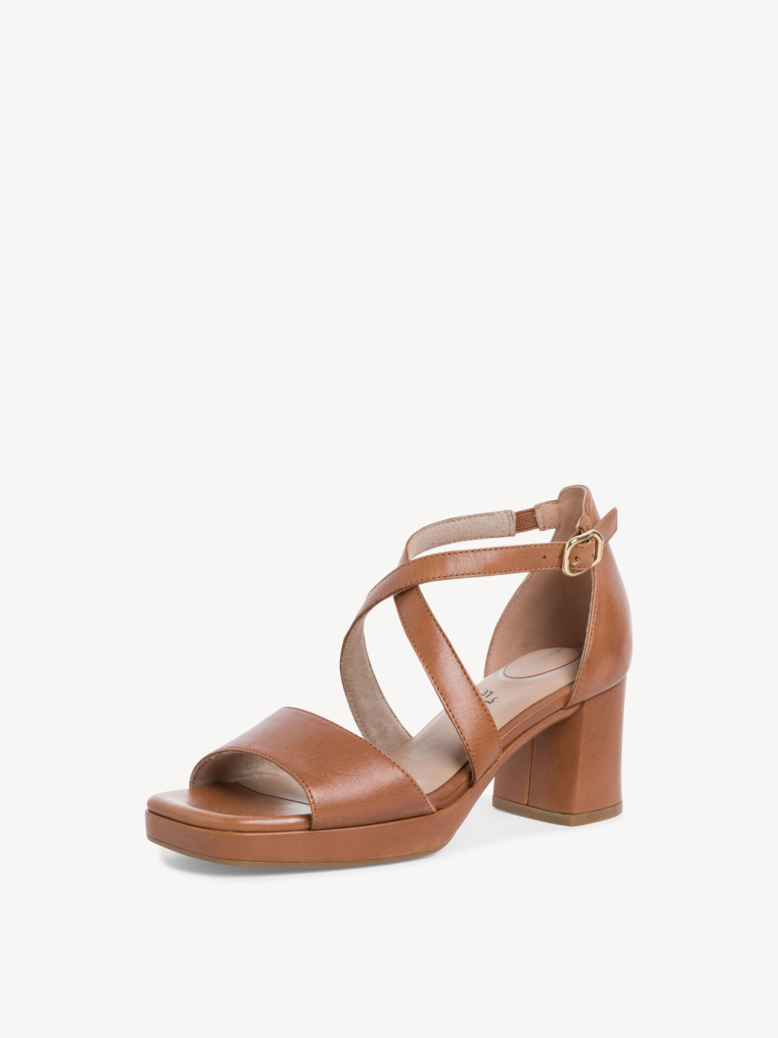 Leather Heeled Sandal - Brown