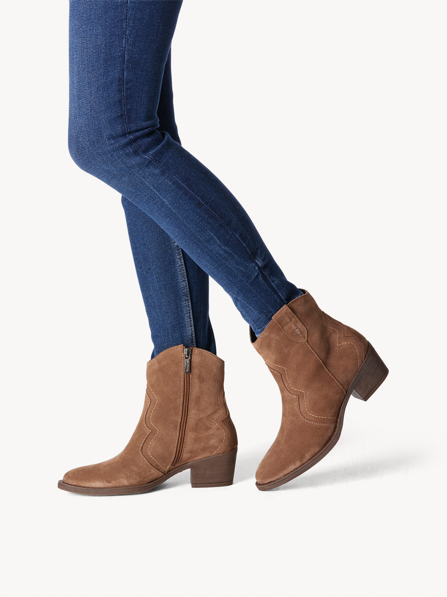 Leather Cowboy Boots - Brown