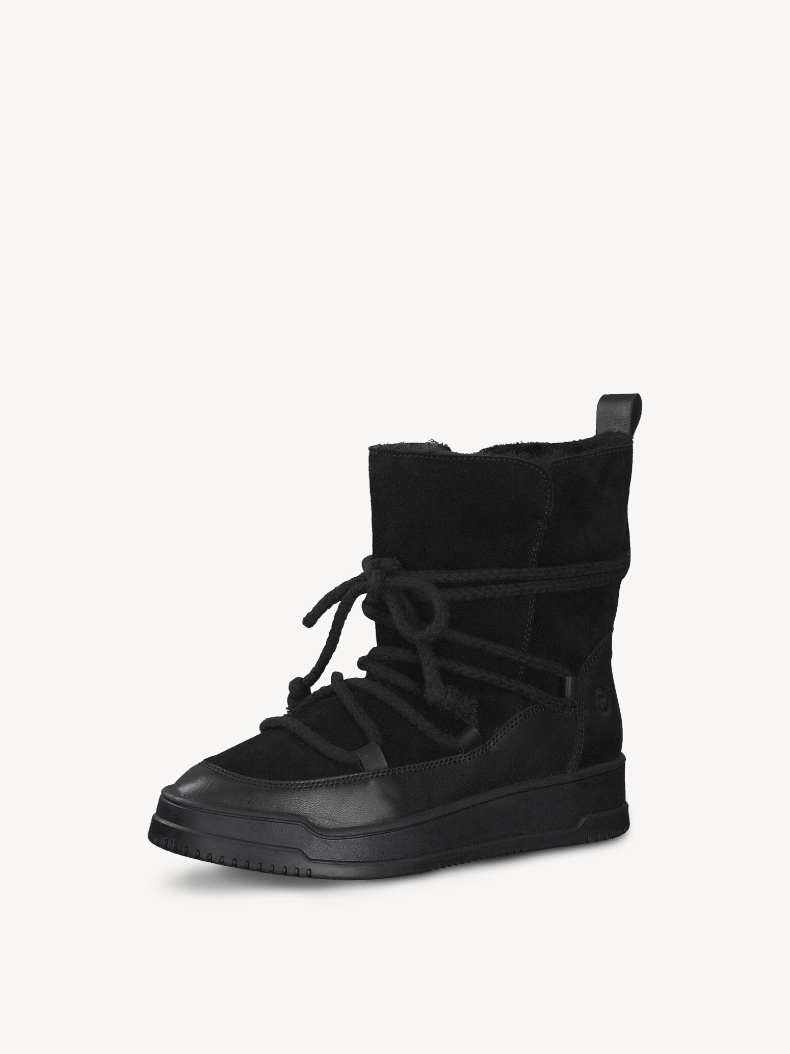Leather Bootie - Black Warm Lining