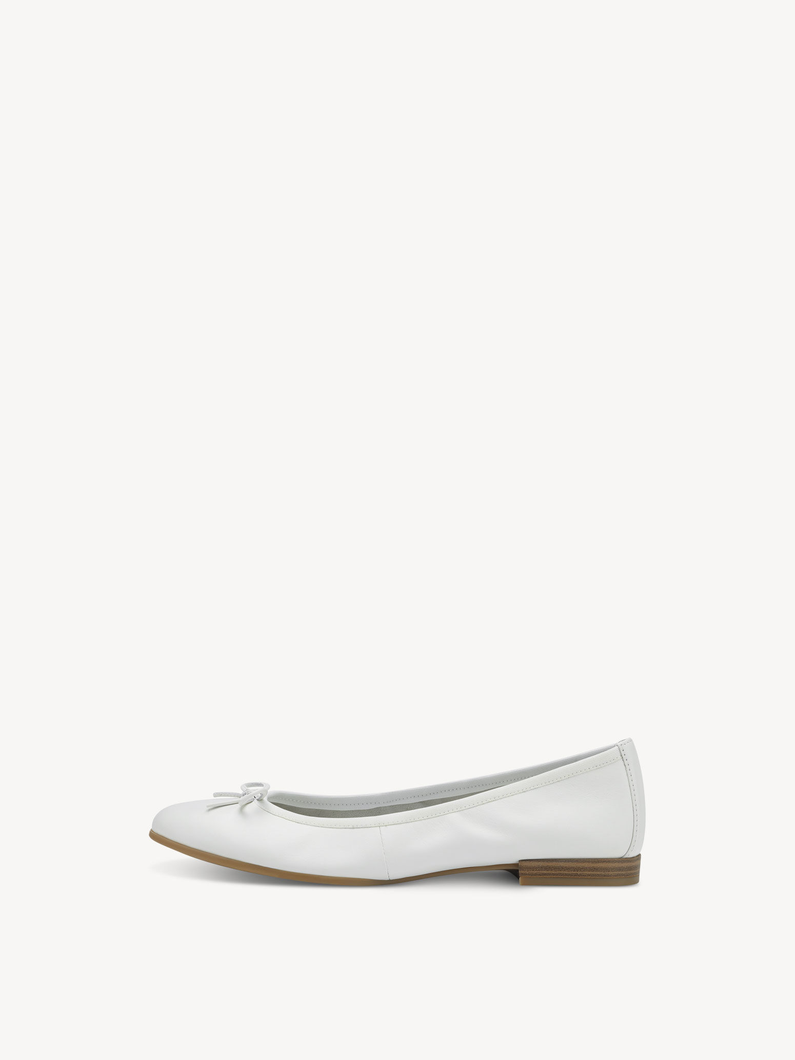 Leather Ballerina - White