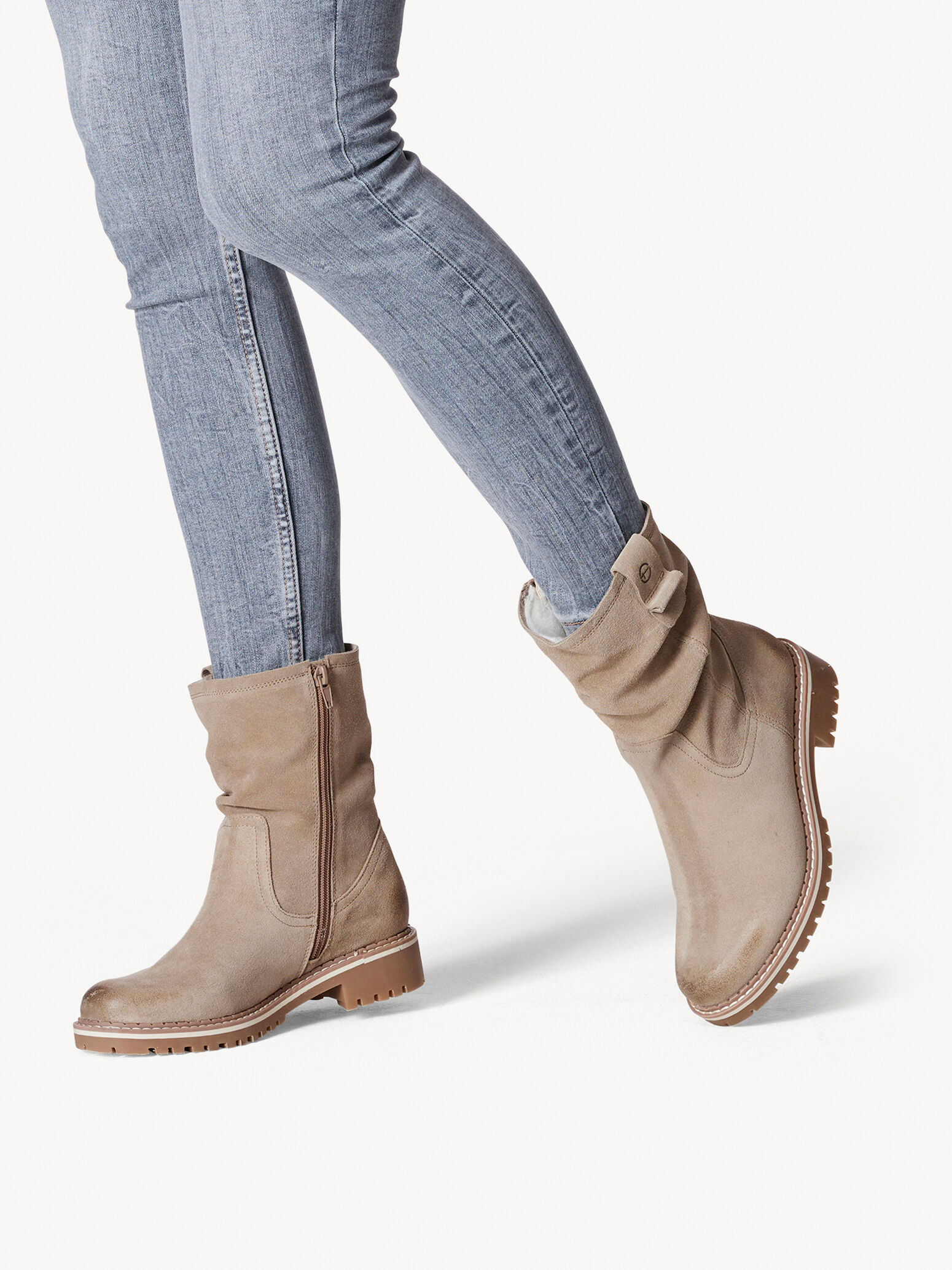 Leather Bootie - Beige Warm Lining