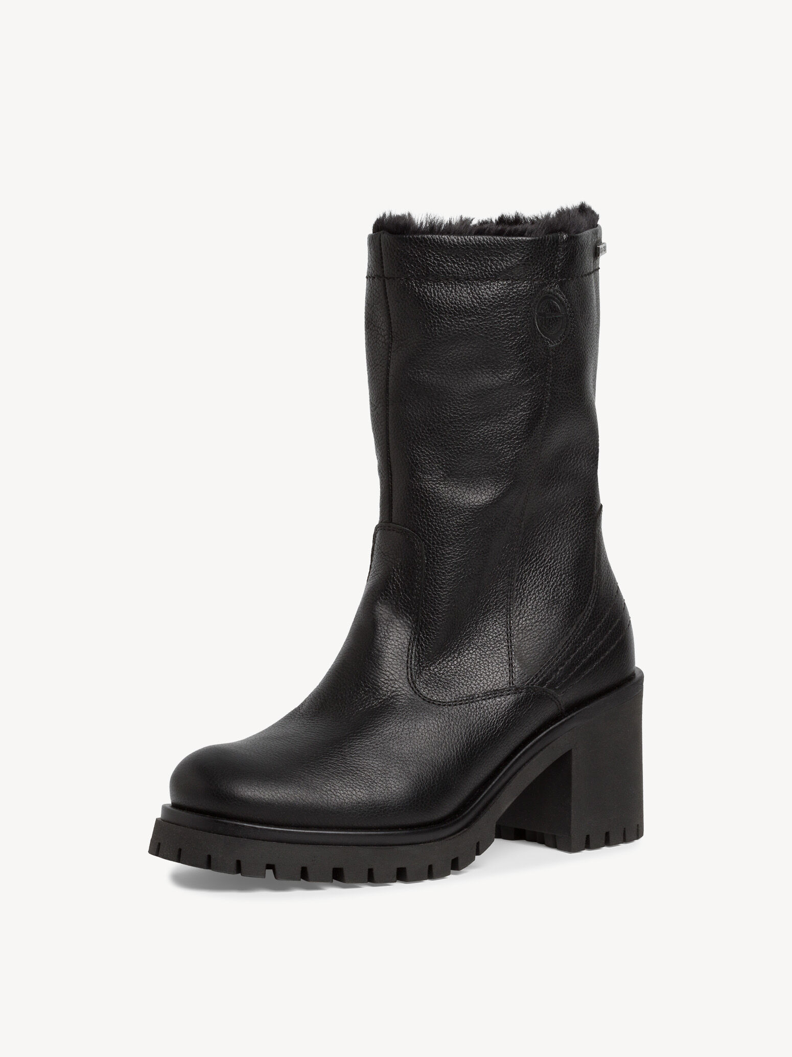 Leather Bootie - Black Warm Lining