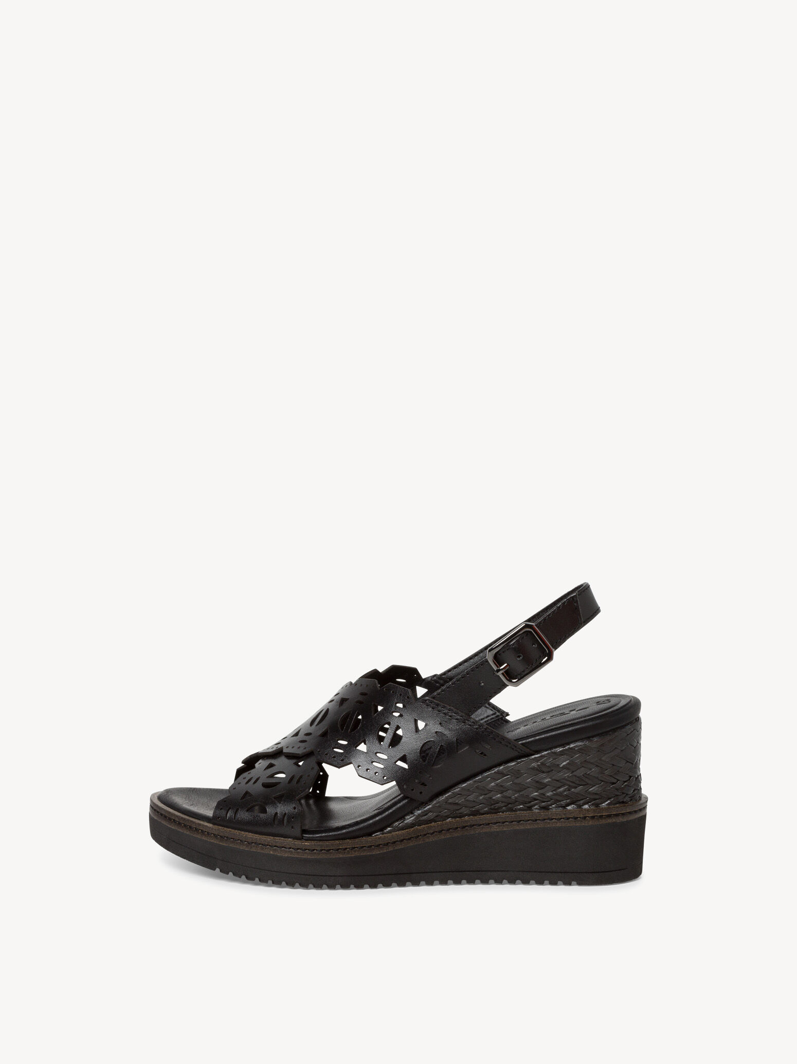 Leather Heeled Sandal - Black