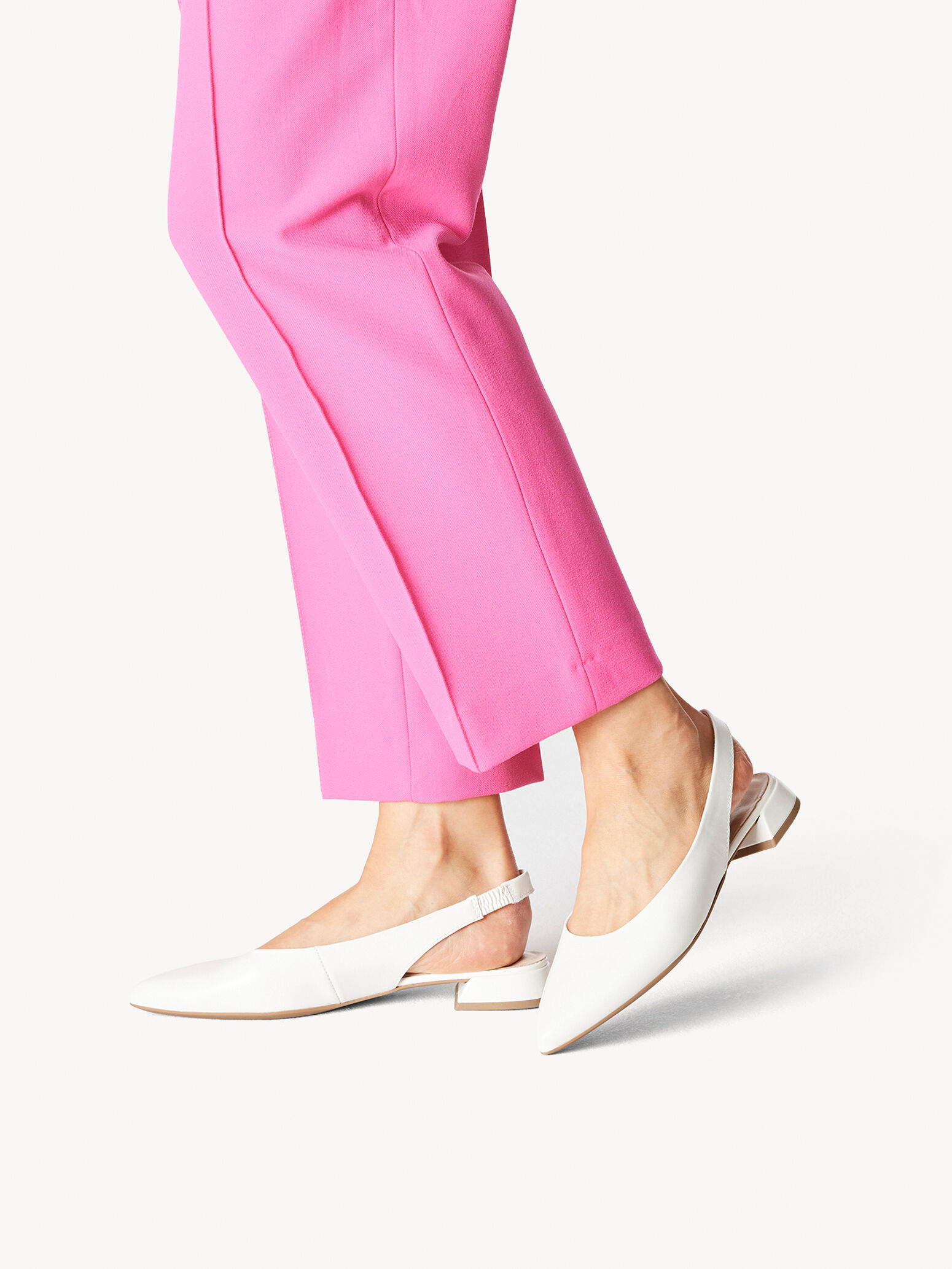 Leather Sling Pumps - White