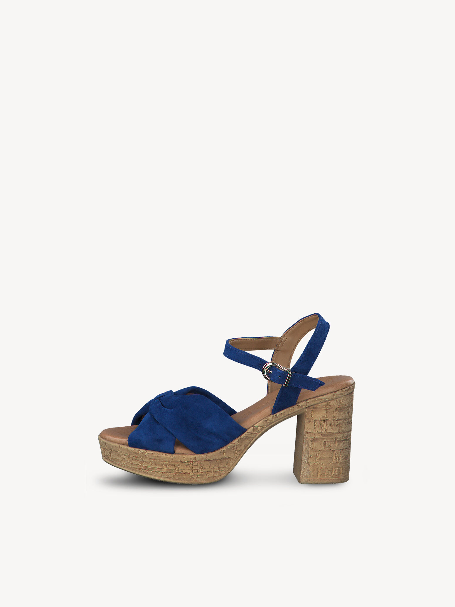 Leather Heeled Sandal - Blue
