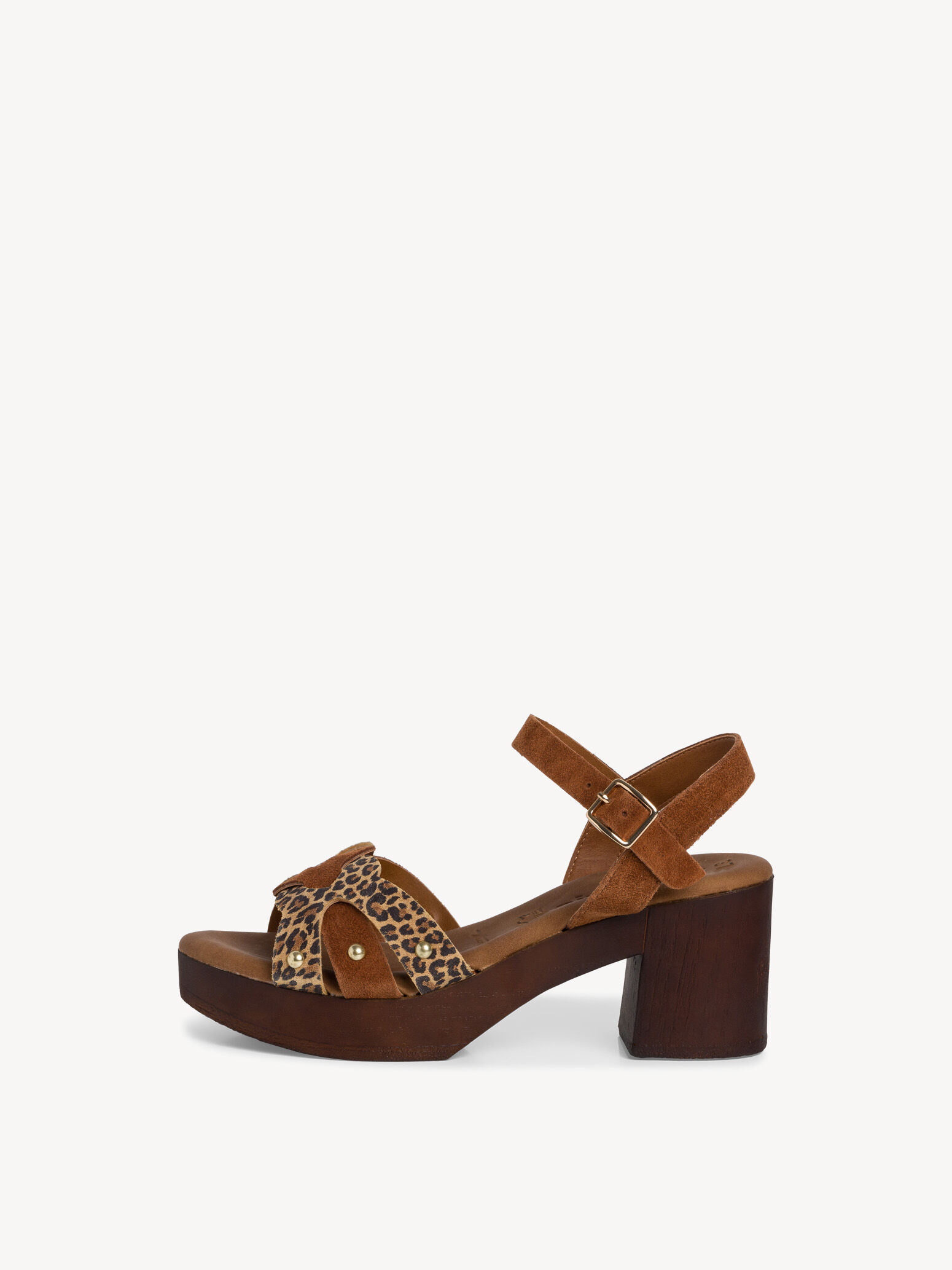 Leather Heeled Sandal - Brown