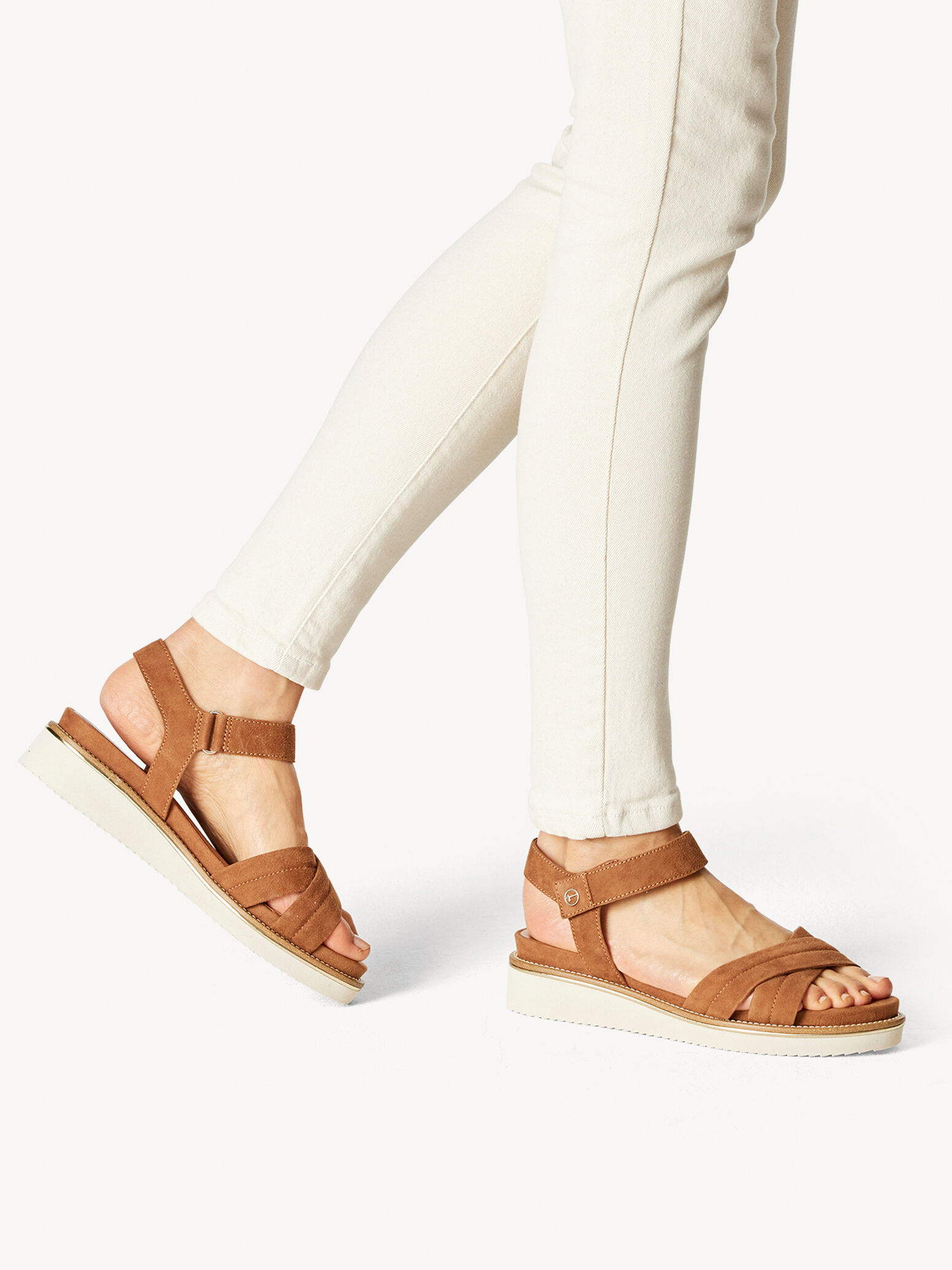 Leather Heeled Sandal - Brown