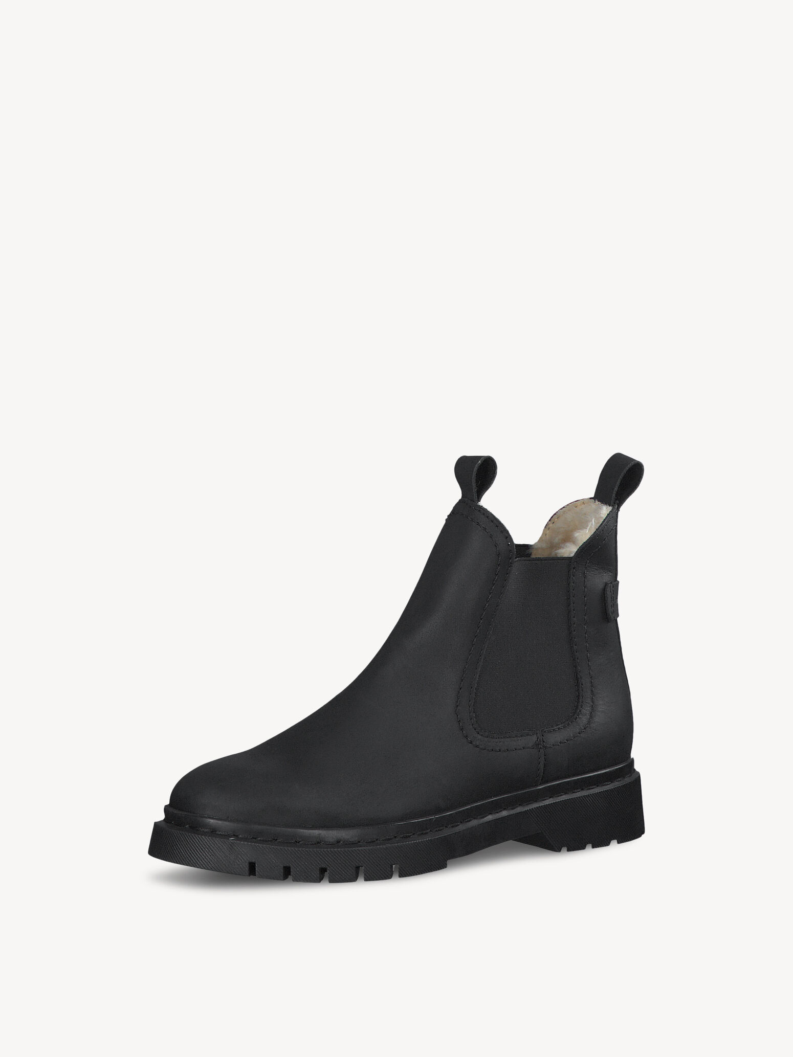 Leather Bootie - Black Warm Lining