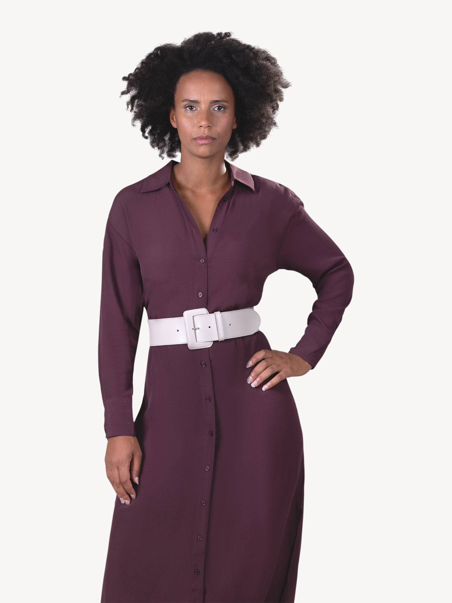 Leather Waist Belt - Beige