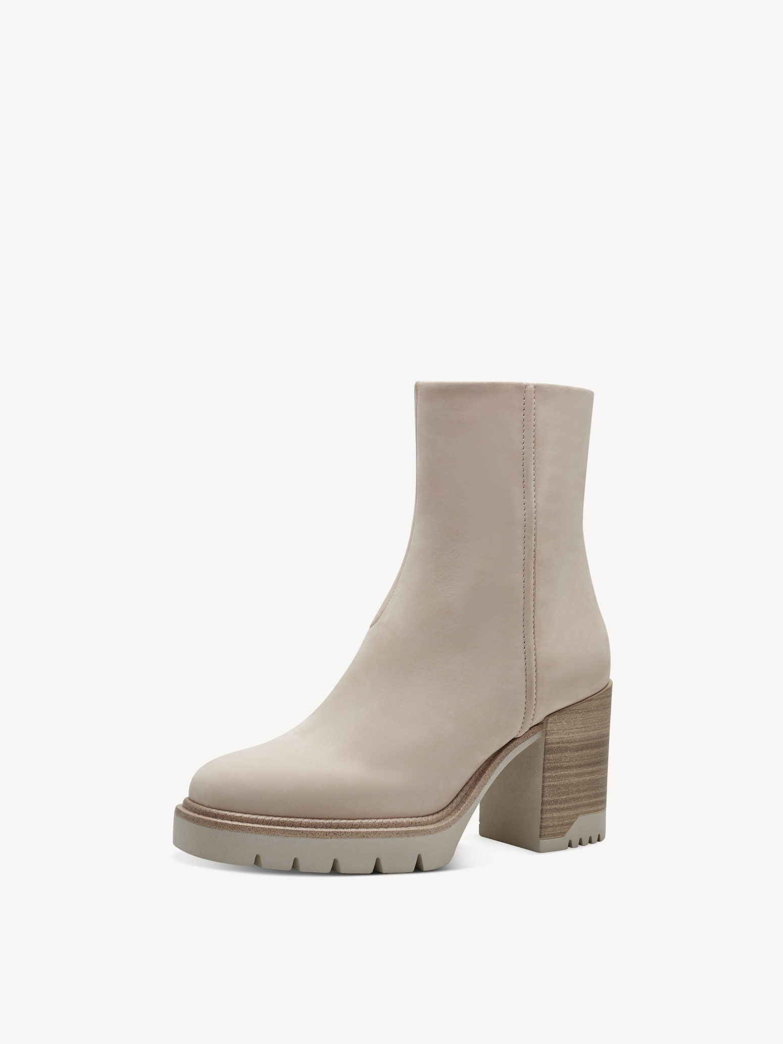 Leather Bootie - Beige
