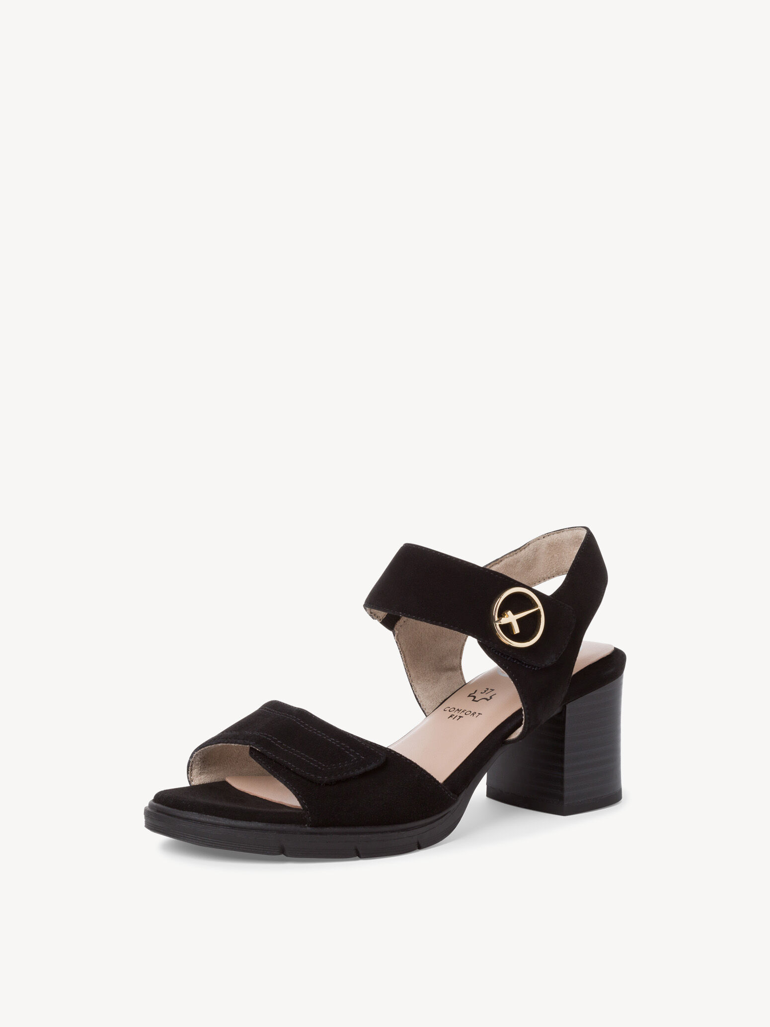 Leather Heeled Sandal - Black