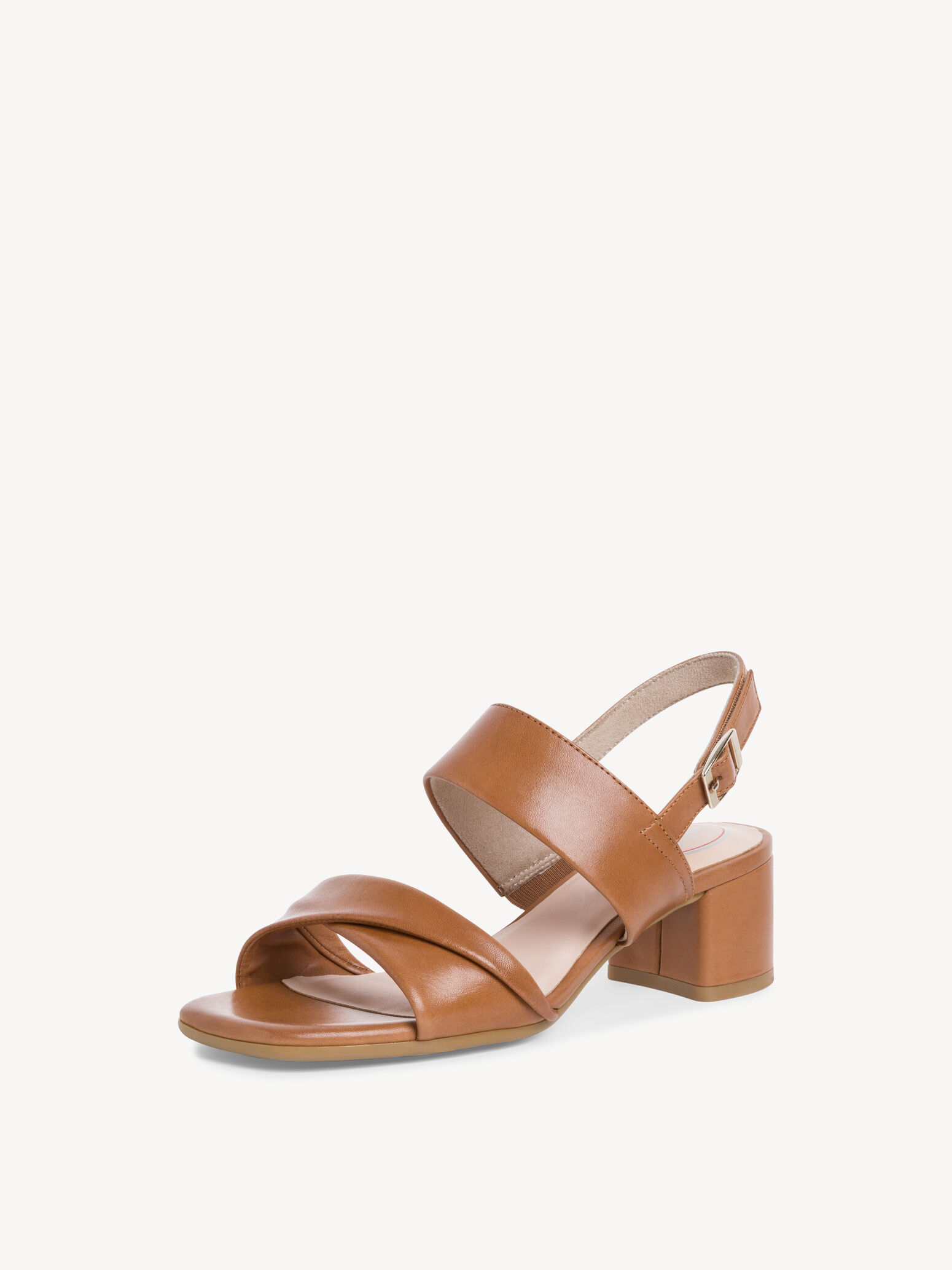 Leather Heeled Sandal - Brown