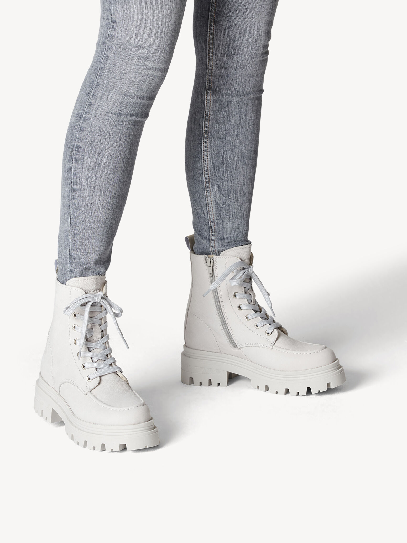 Leather Bootie - Grey