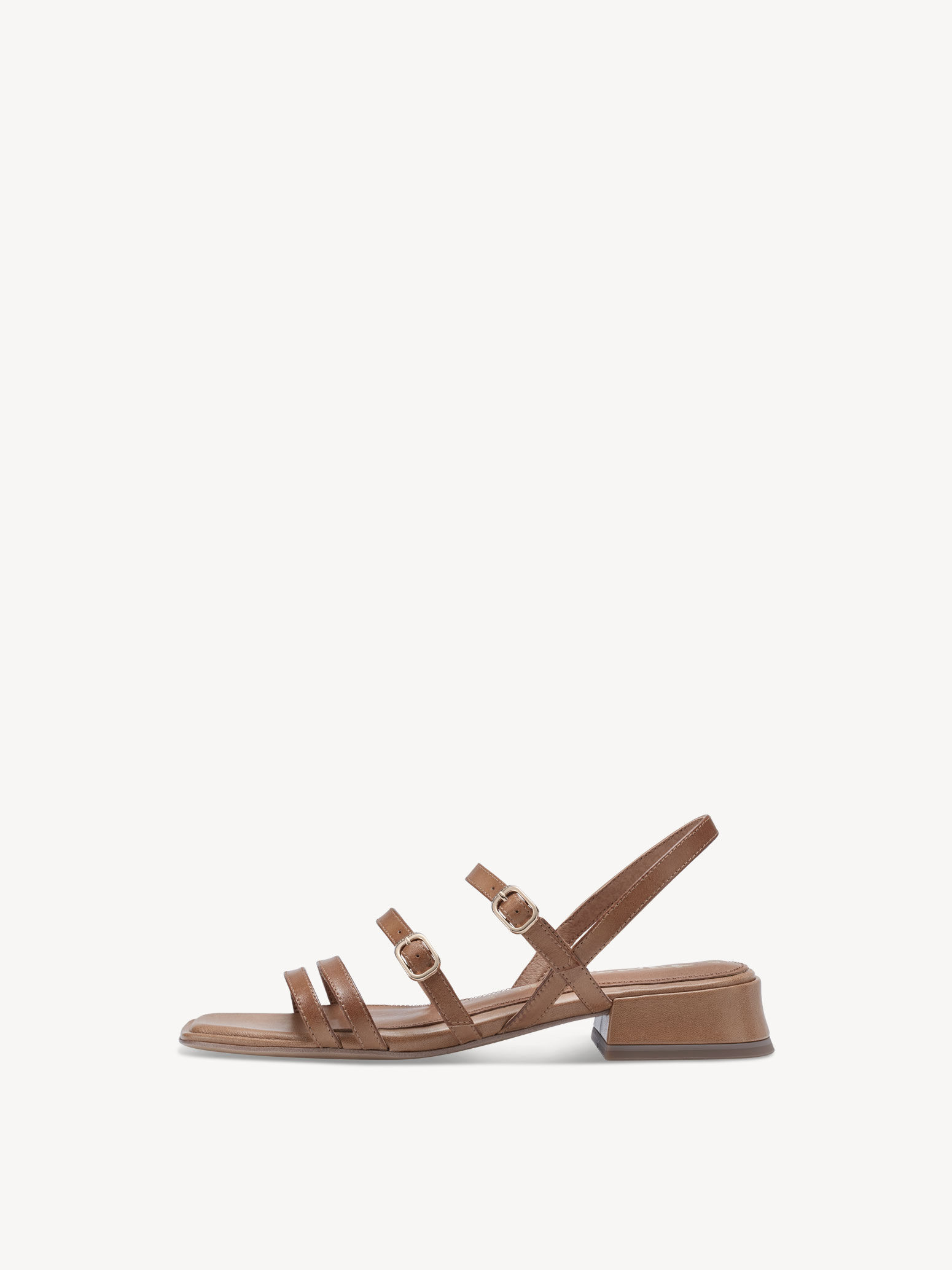 Leather Heeled Sandal - Brown
