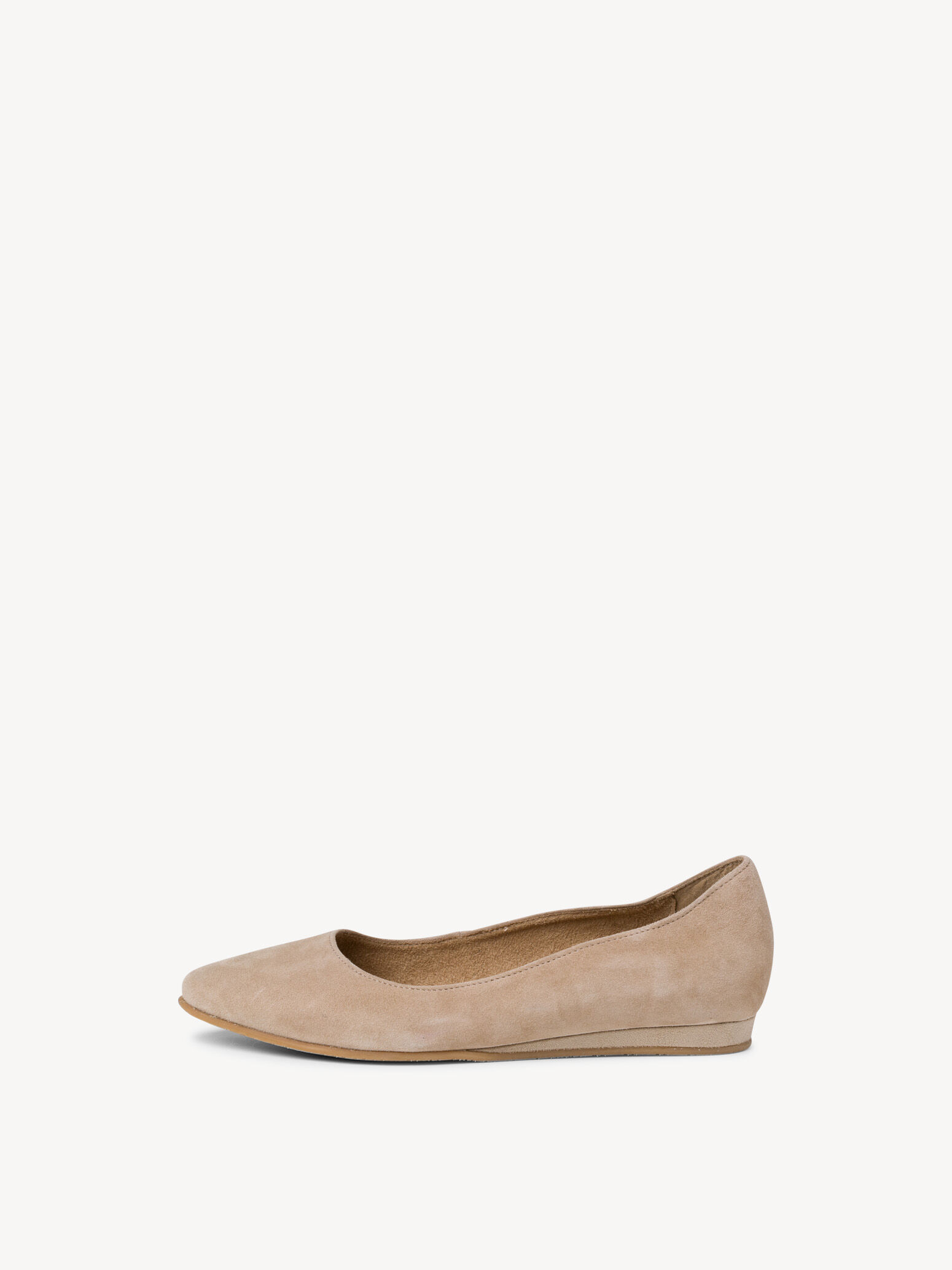 Leather Ballerina - Beige