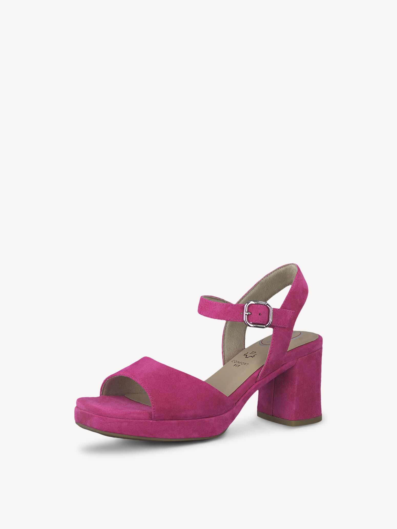 Leather Heeled Sandal - Pink