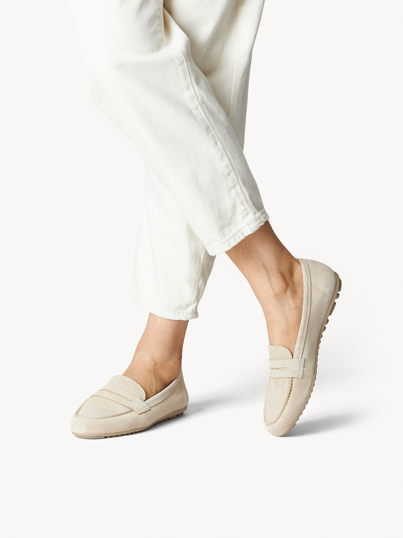Leather Moccasin - Beige