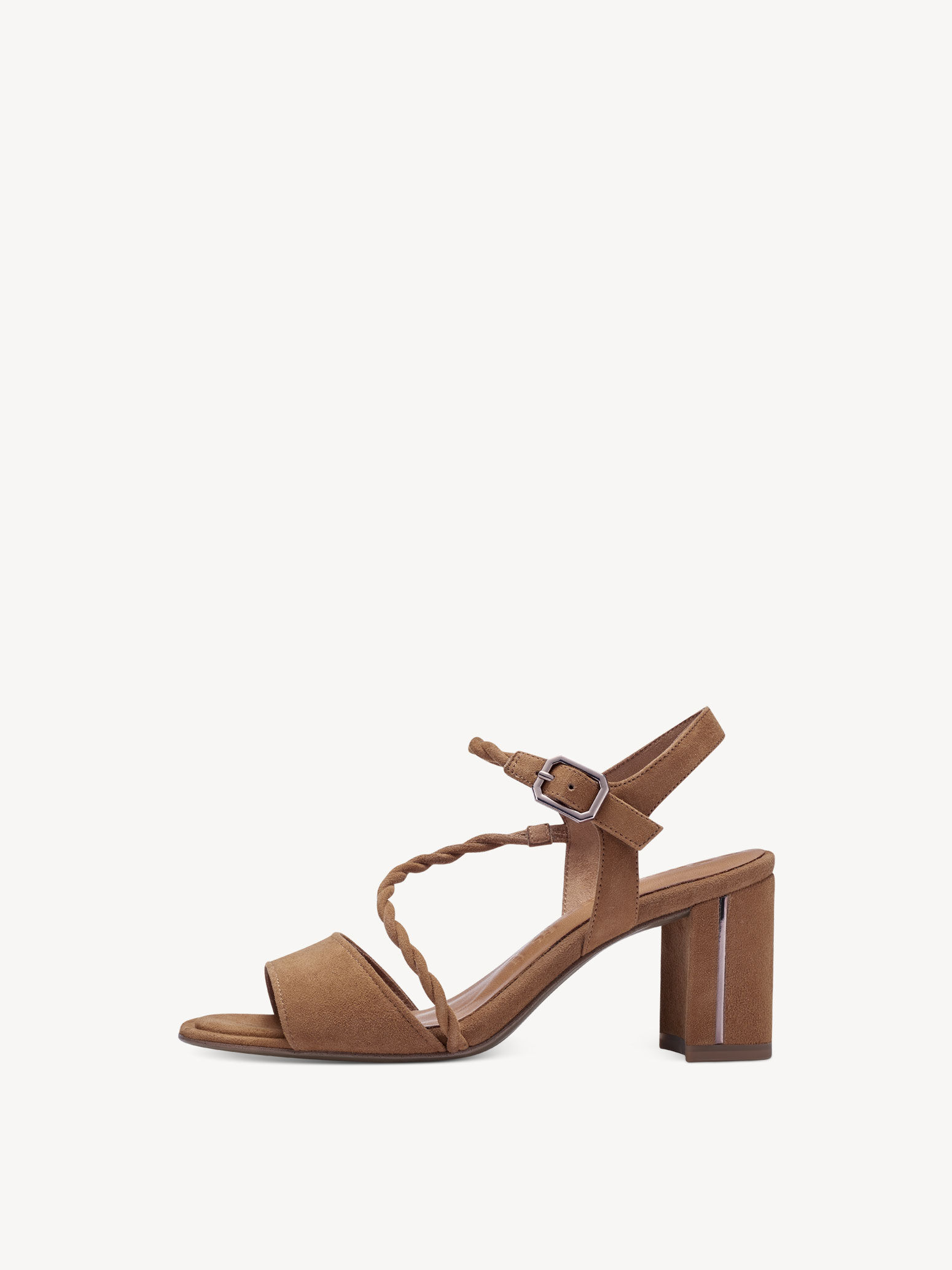 Leather Heeled Sandal - Brown