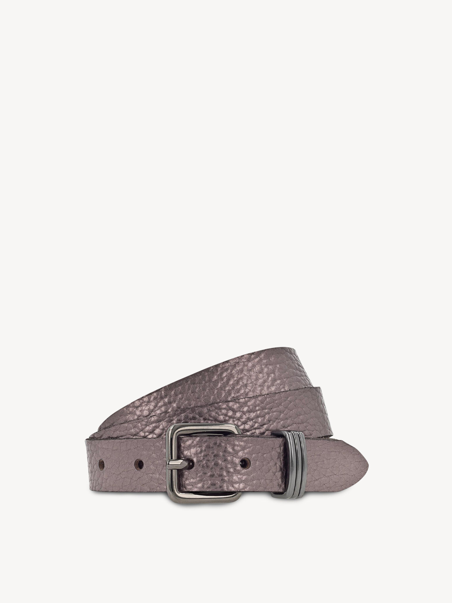 Leather Belt - Silver
