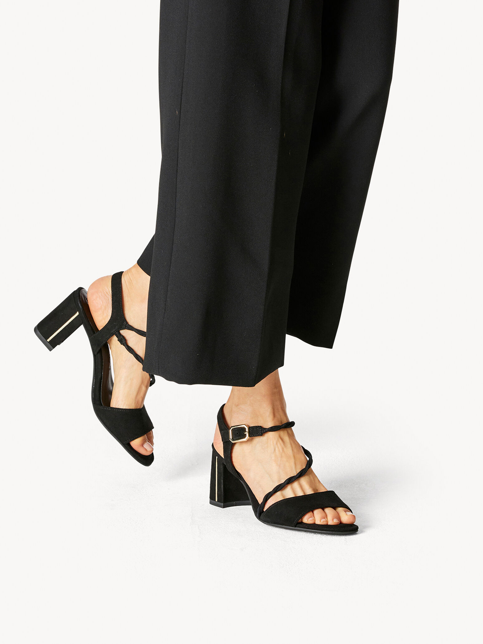 Leather Heeled Sandal - Black
