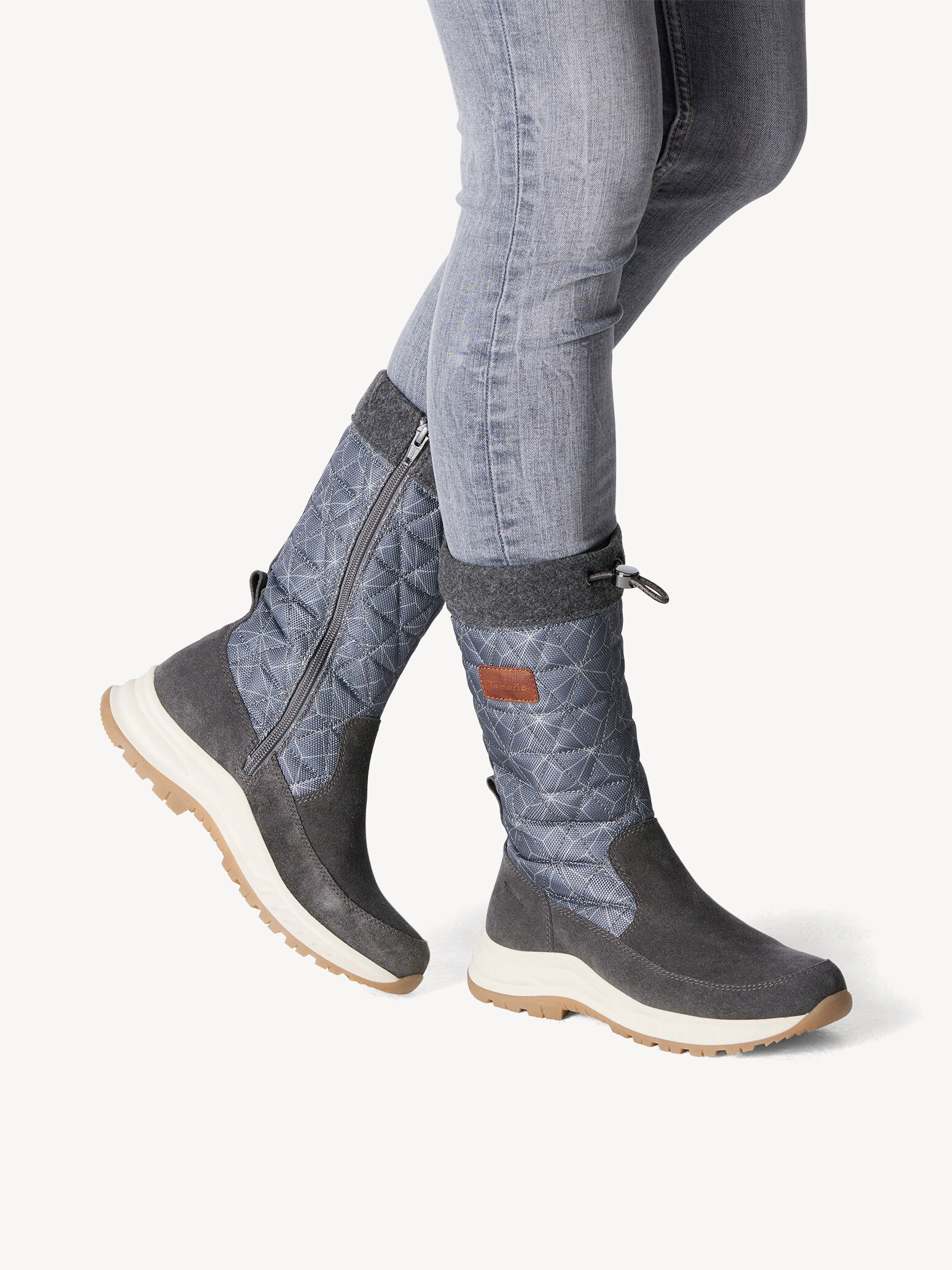 Leather Bootie - Grey