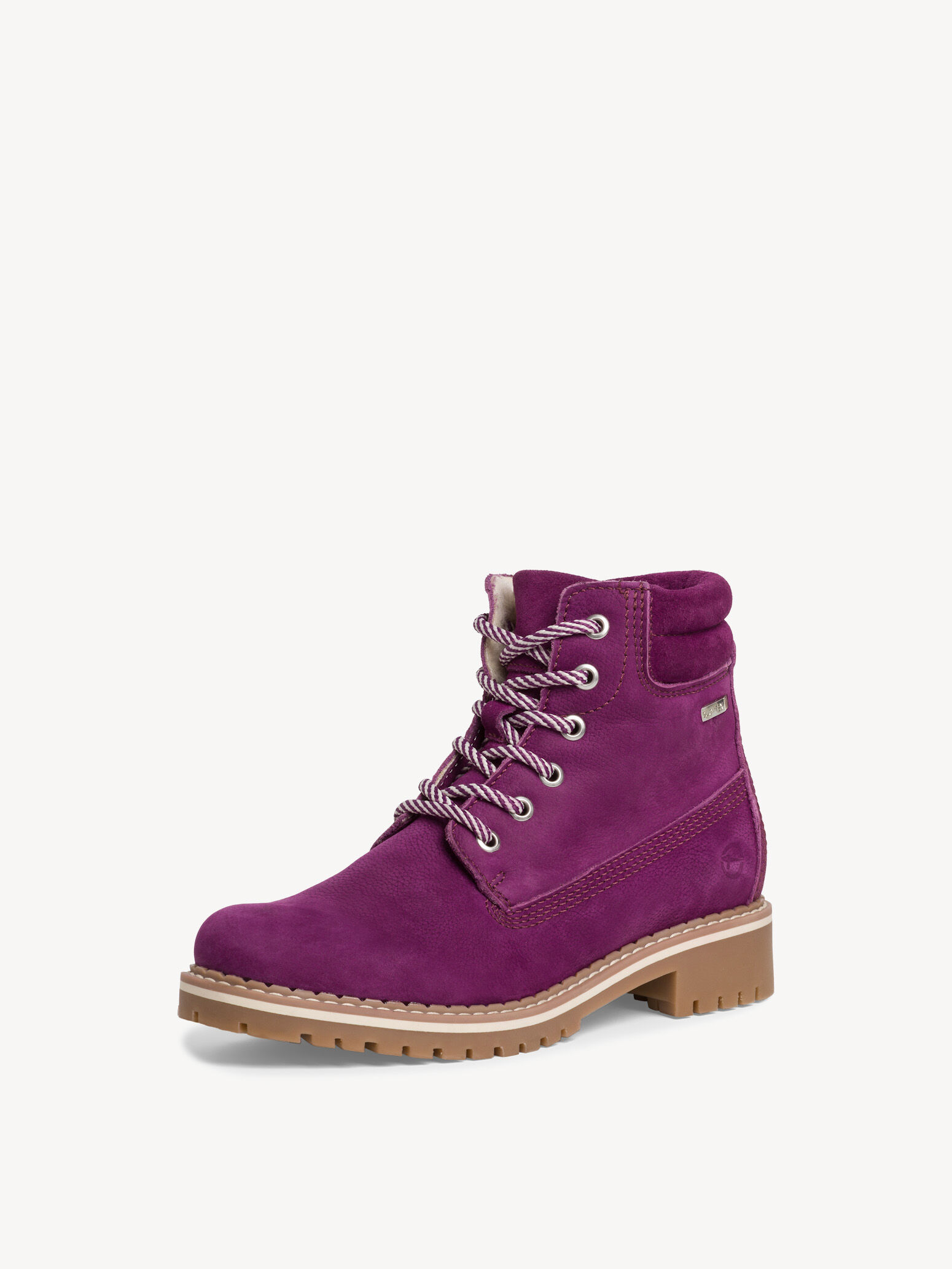 Leather Bootie - Purple Warm Lining