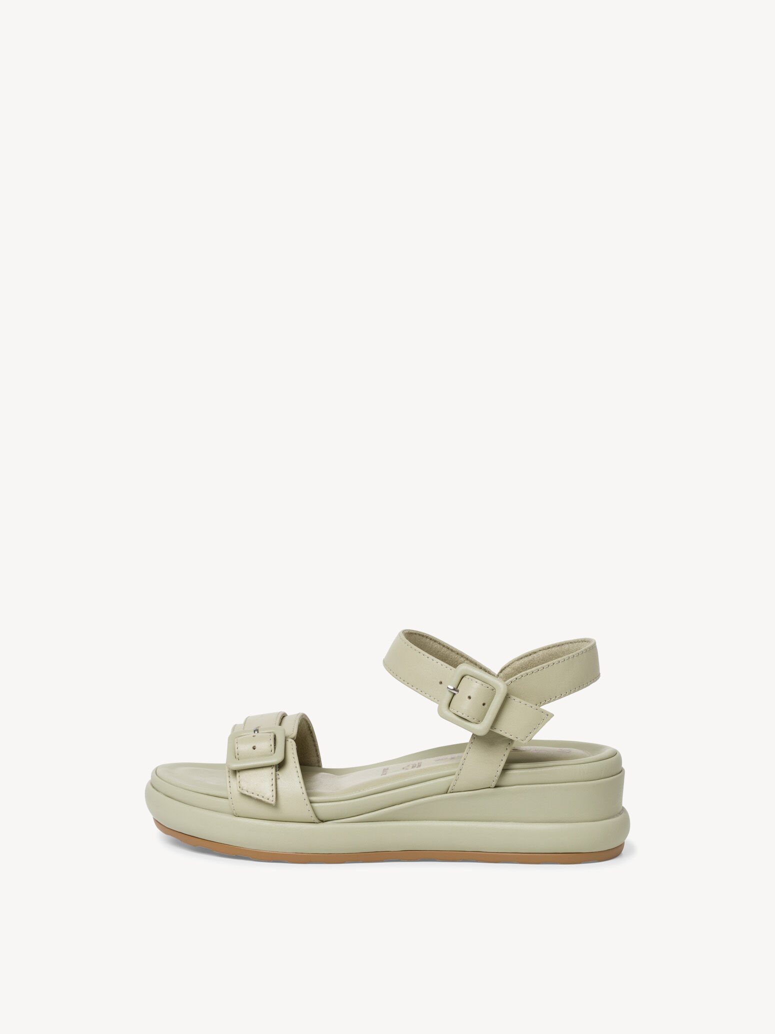 Leather Heeled Sandal - Green