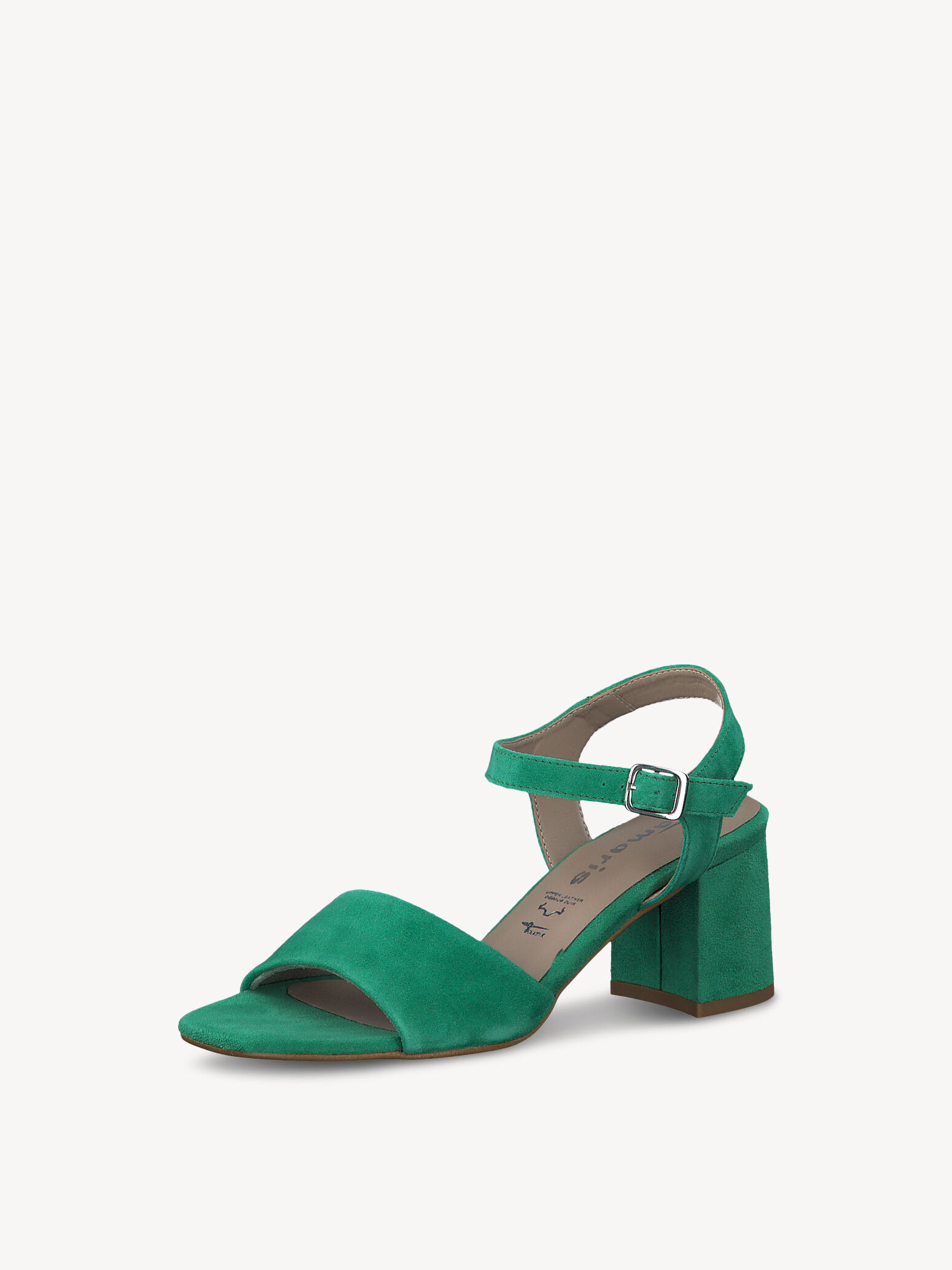 Leather Heeled Sandal - Green
