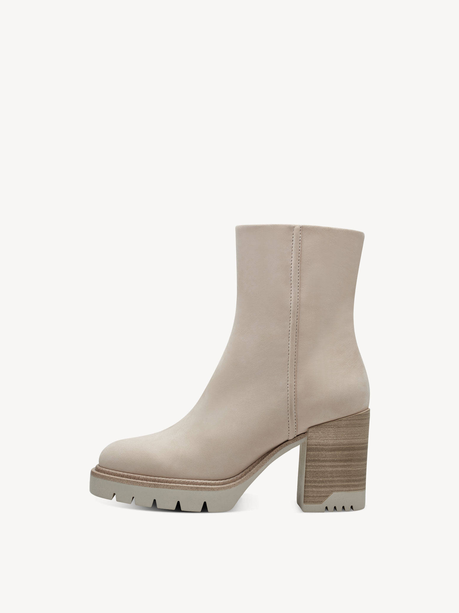 Leather Bootie - Beige