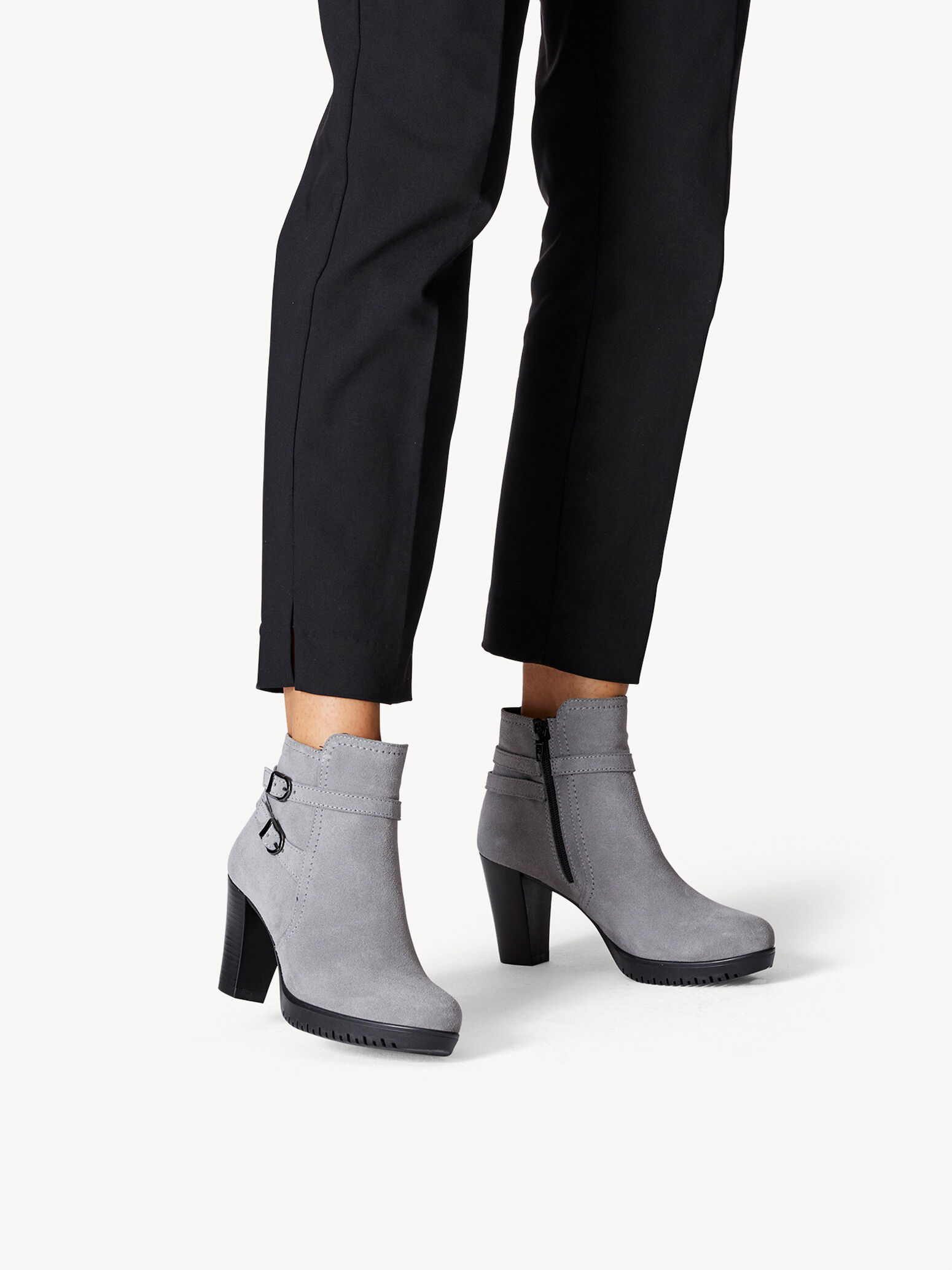 Leather Bootie - Grey