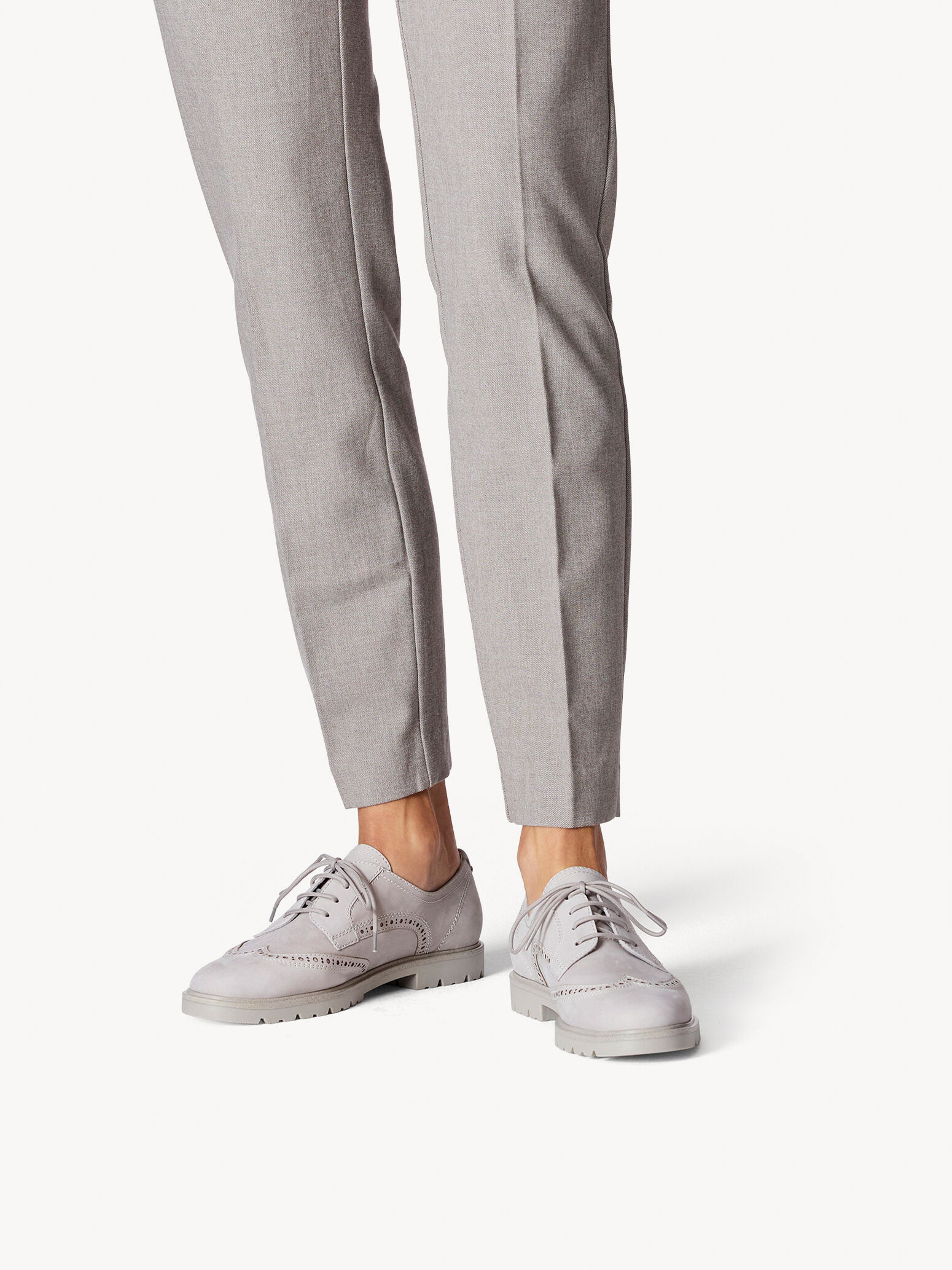 Leather Low Shoes - Grey