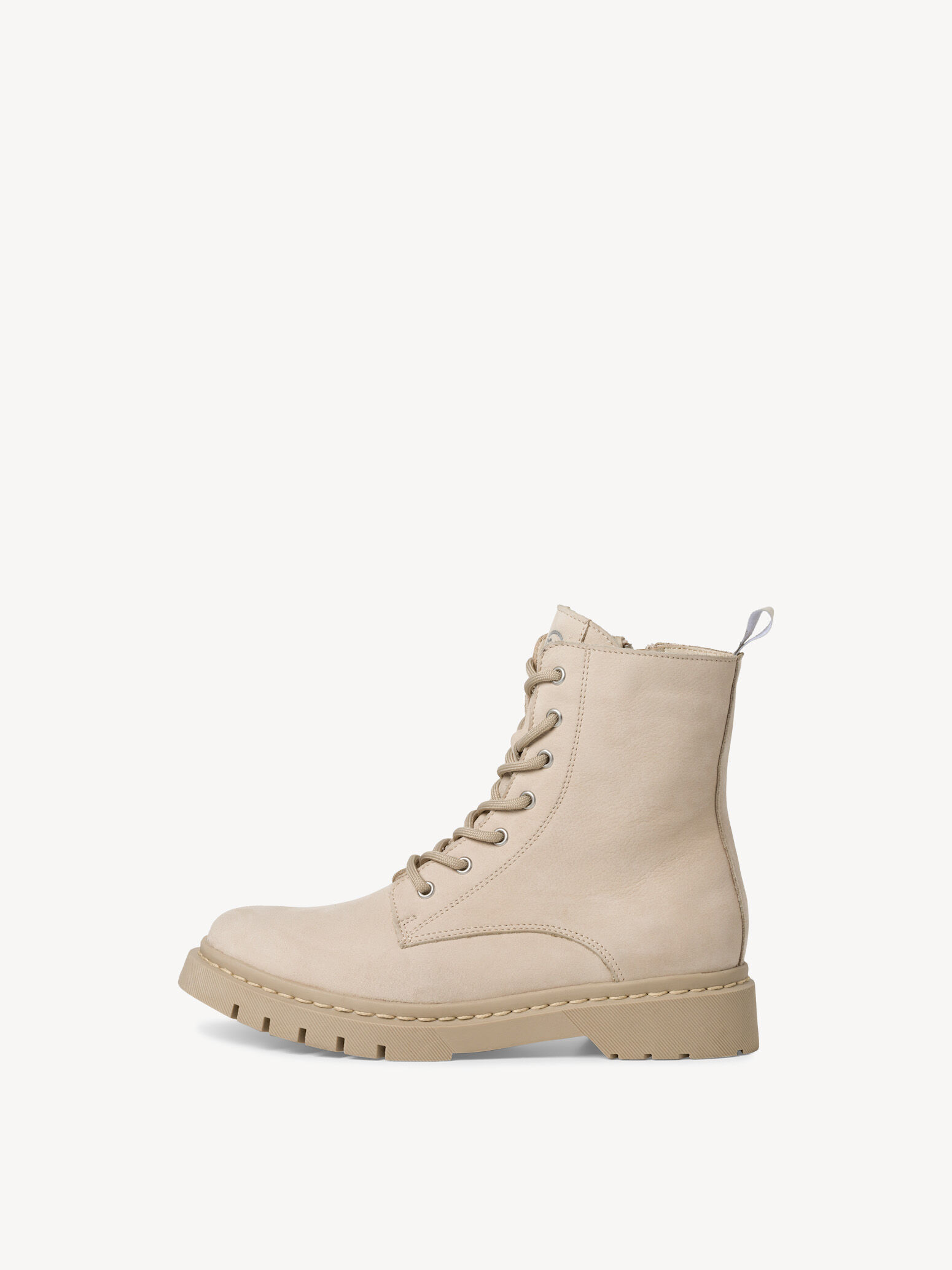 Leather Bootie - Beige