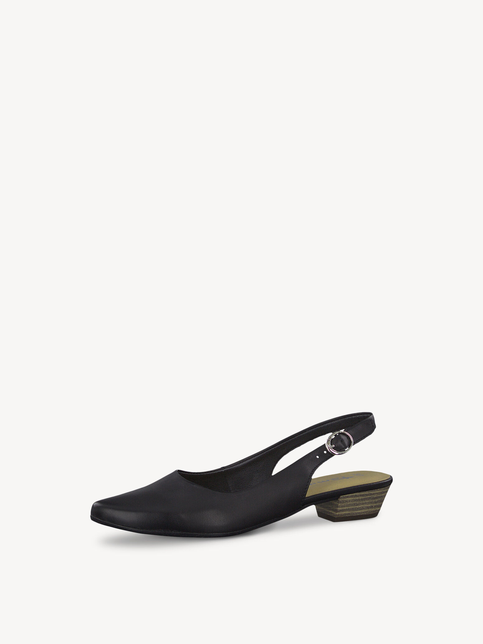 Leather Sling Pumps - Black