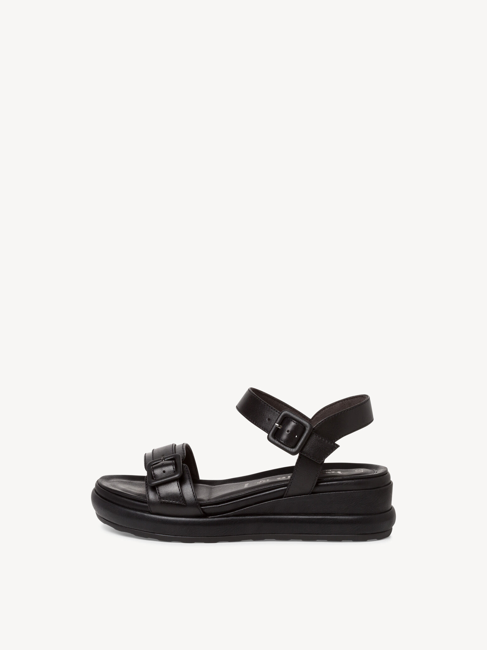 Leather Heeled Sandal - Black
