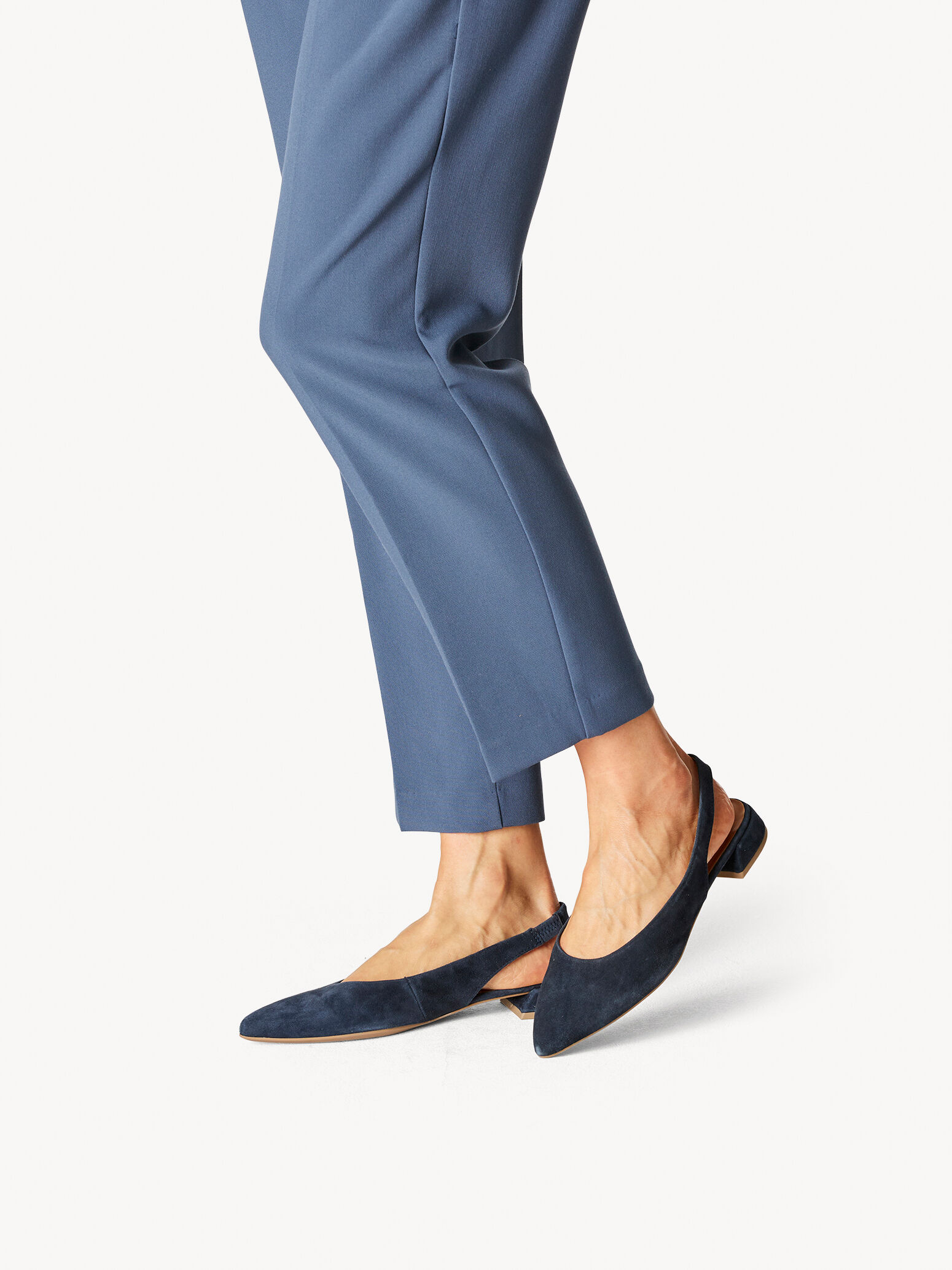 Leather Sling Pumps - Blue