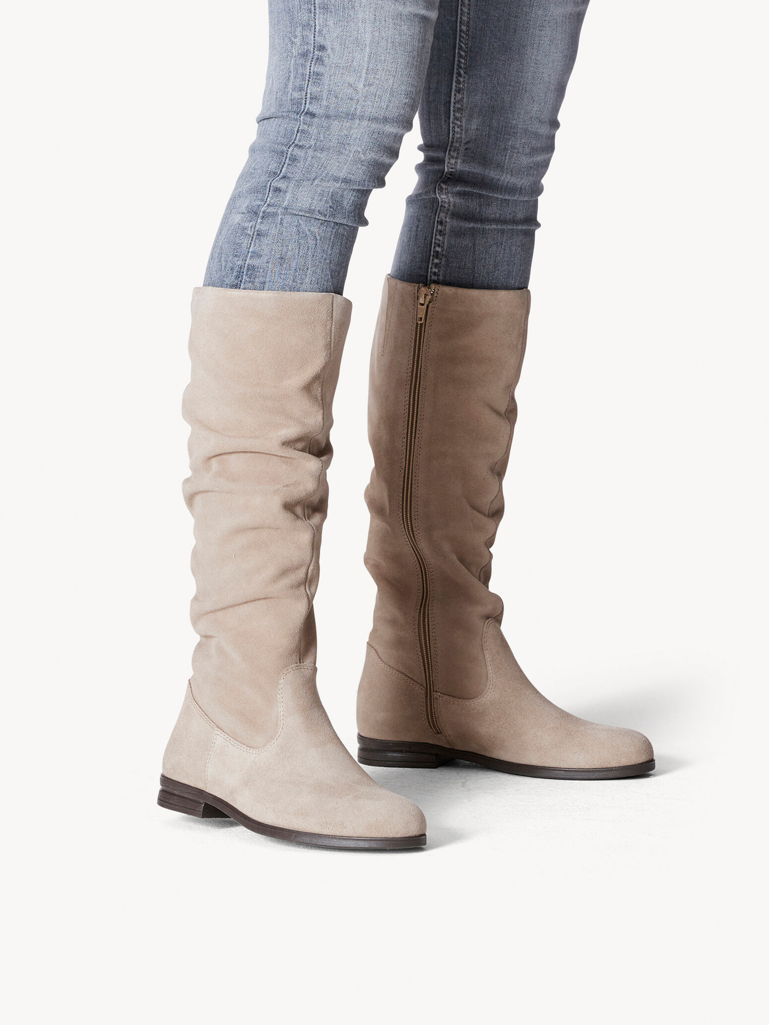 Leather Boots - Beige