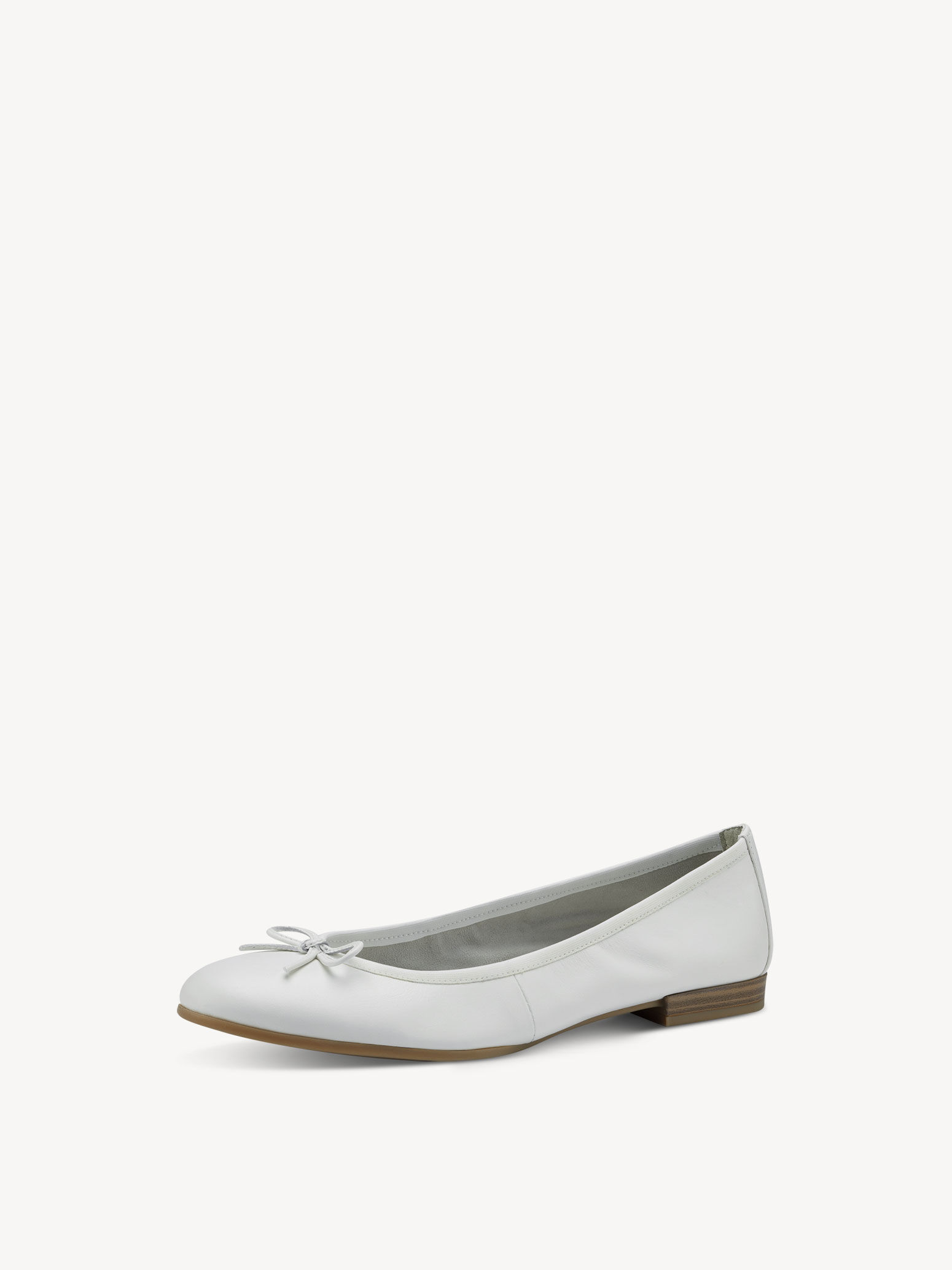 Leather Ballerina - White