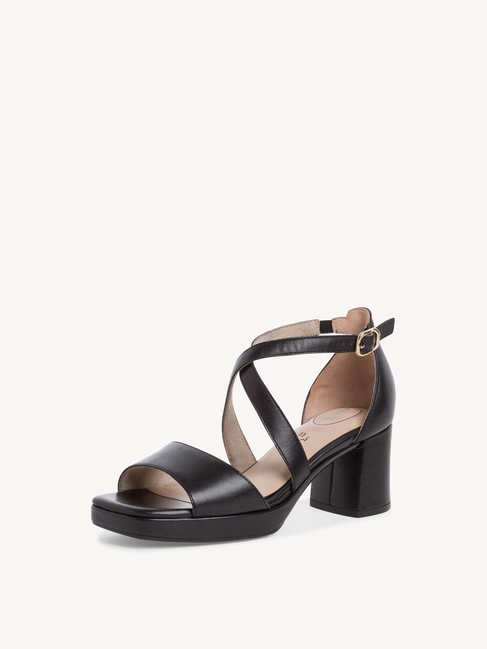 Leather Heeled Sandal - Black