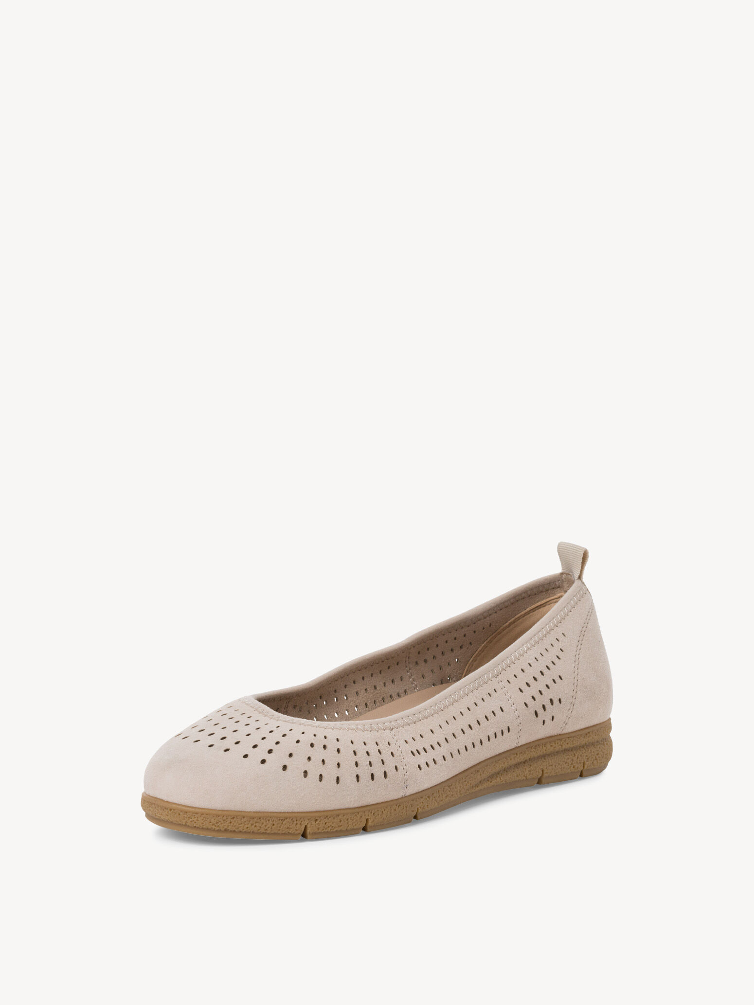 Leather Ballerina - Beige