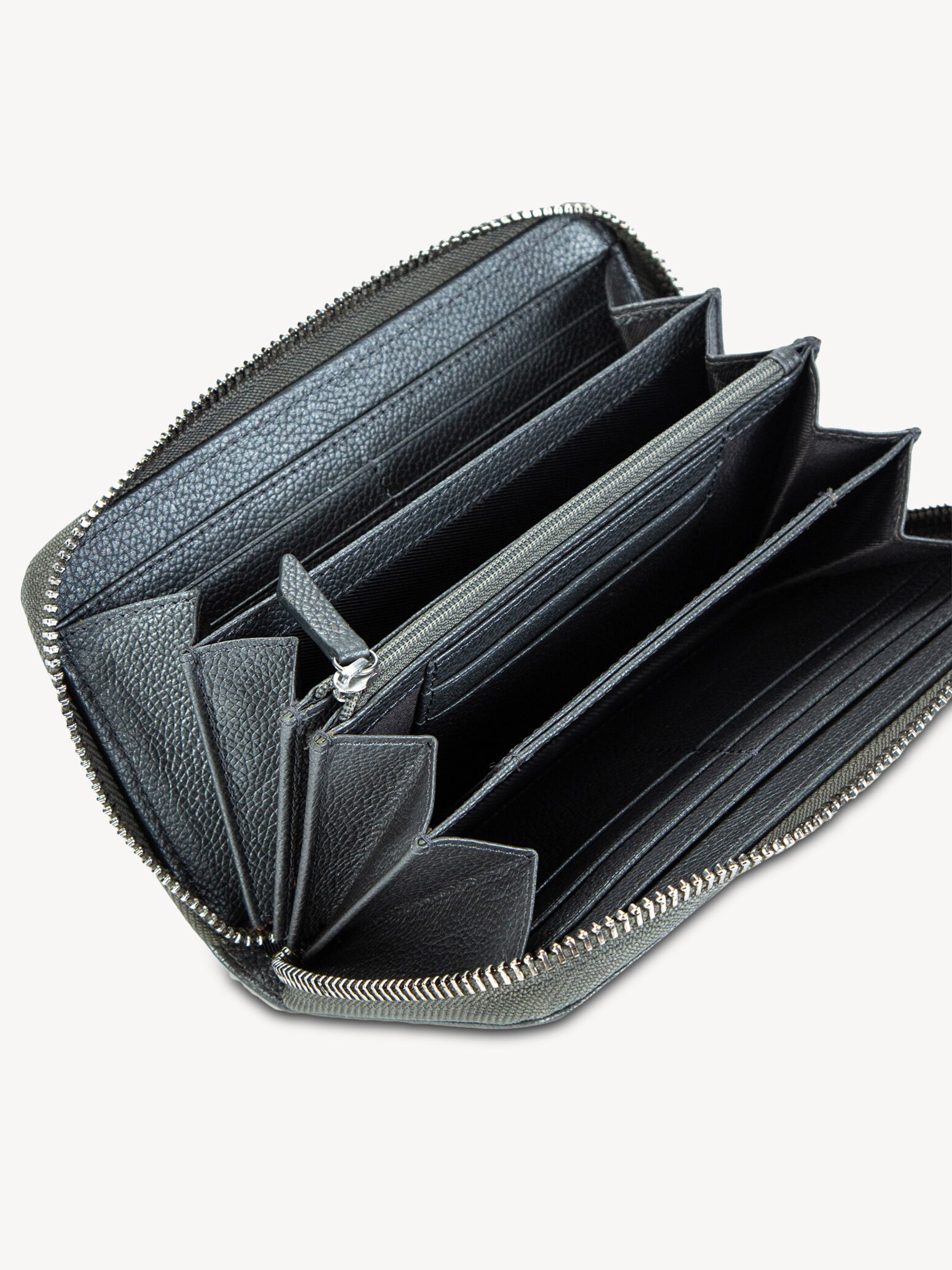 Leather Wallet - Silver