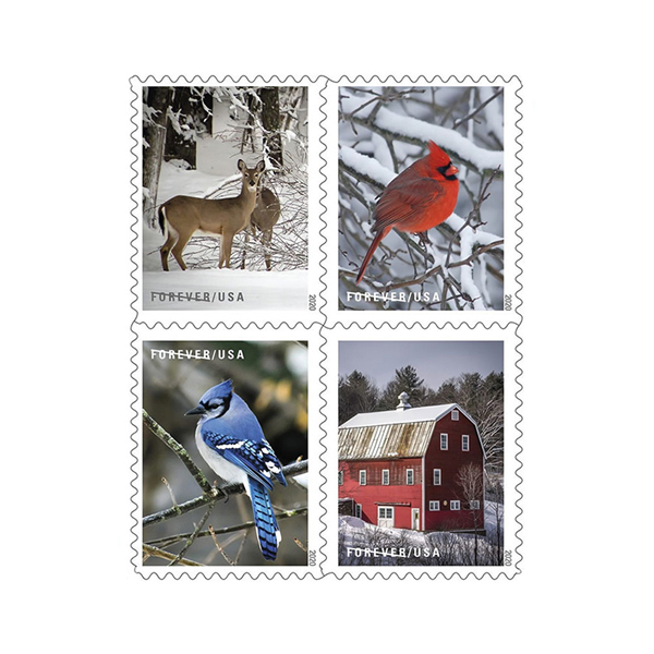 Winter Scenes Forever Postage Stamps 5 Books of 20 First Class United