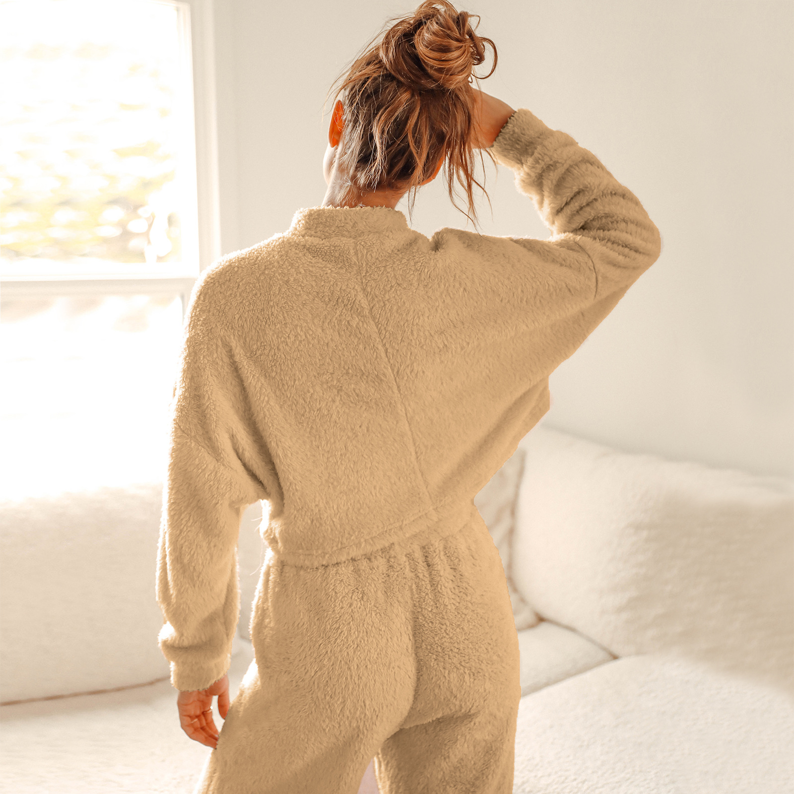 New double-sided fleece short jacket suit